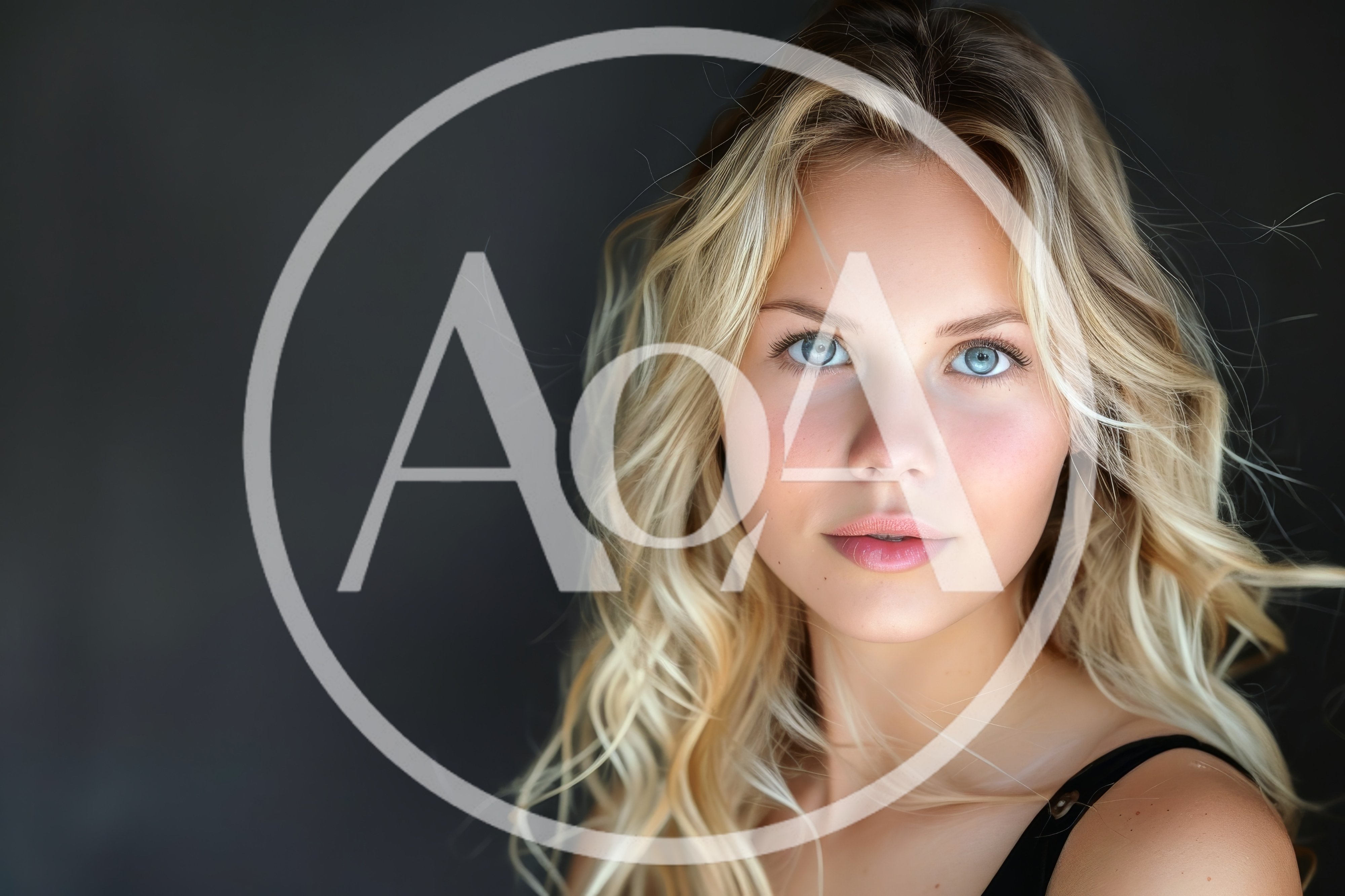 Portrait Of A Young Blonde Woman With Blue Eyes