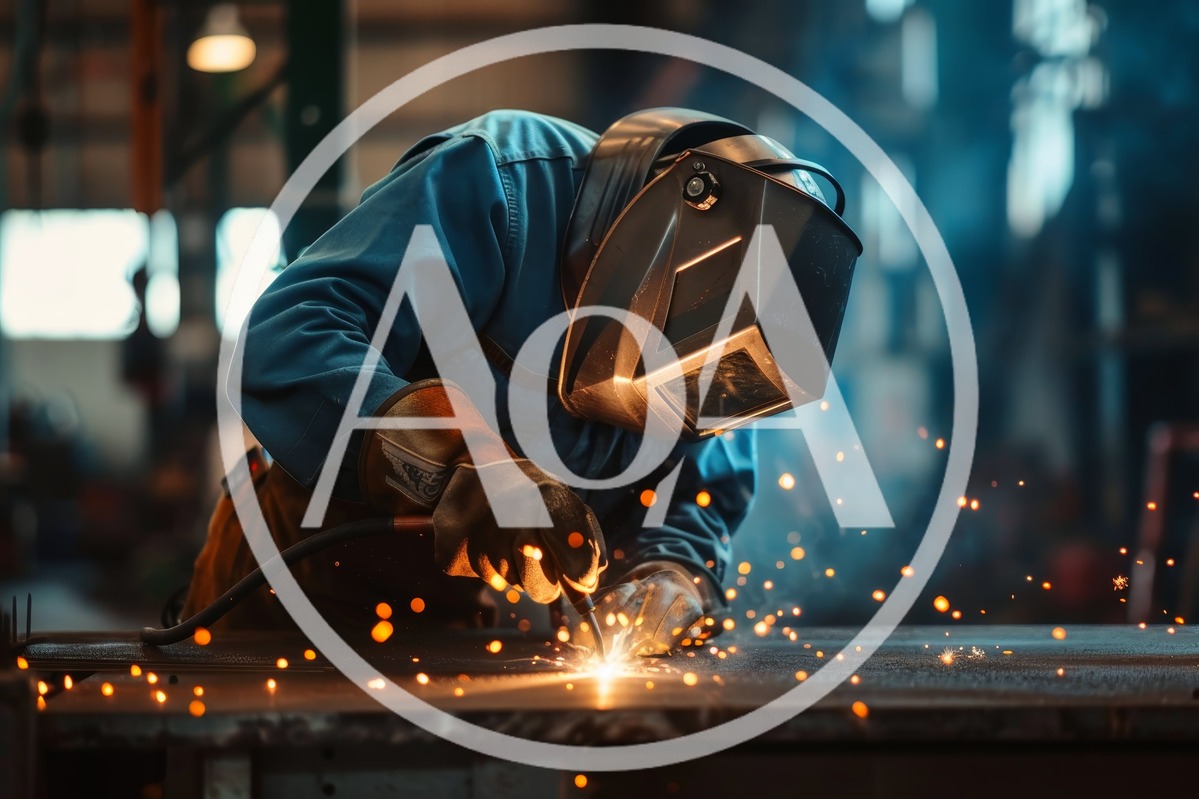 Industrial Welder Working On Metal In A Workshop