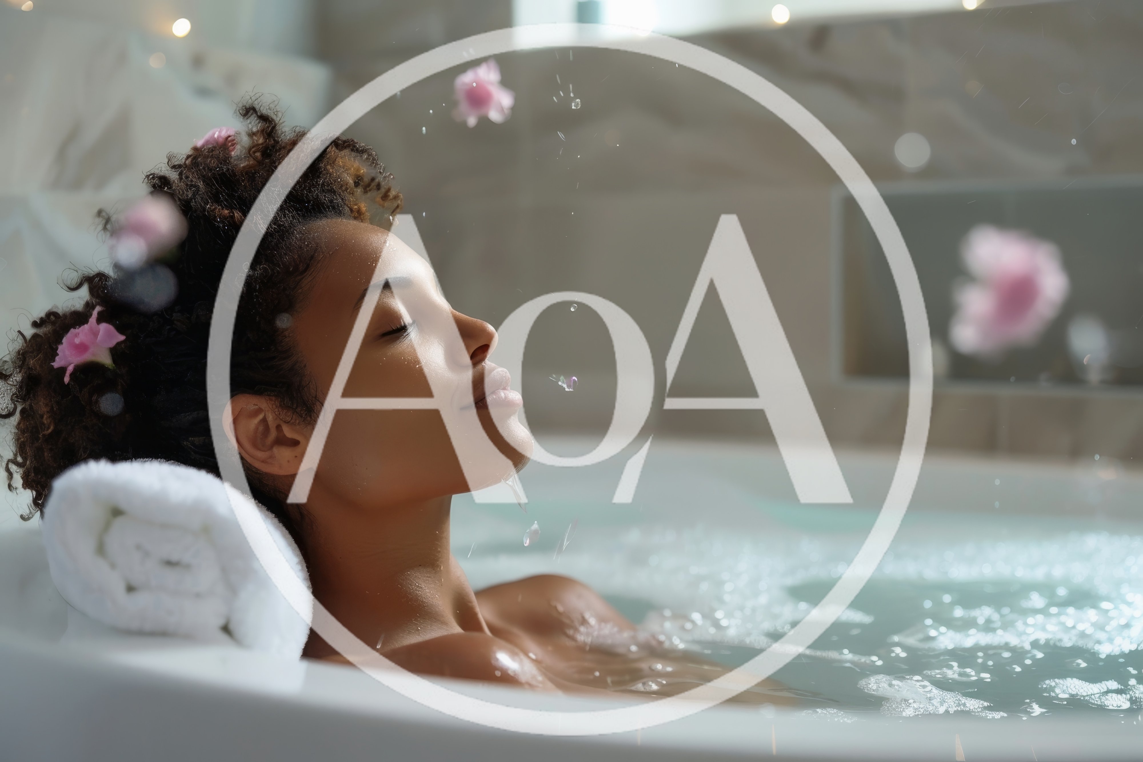 Young Woman Relaxing In A Luxurious Bubble Bath