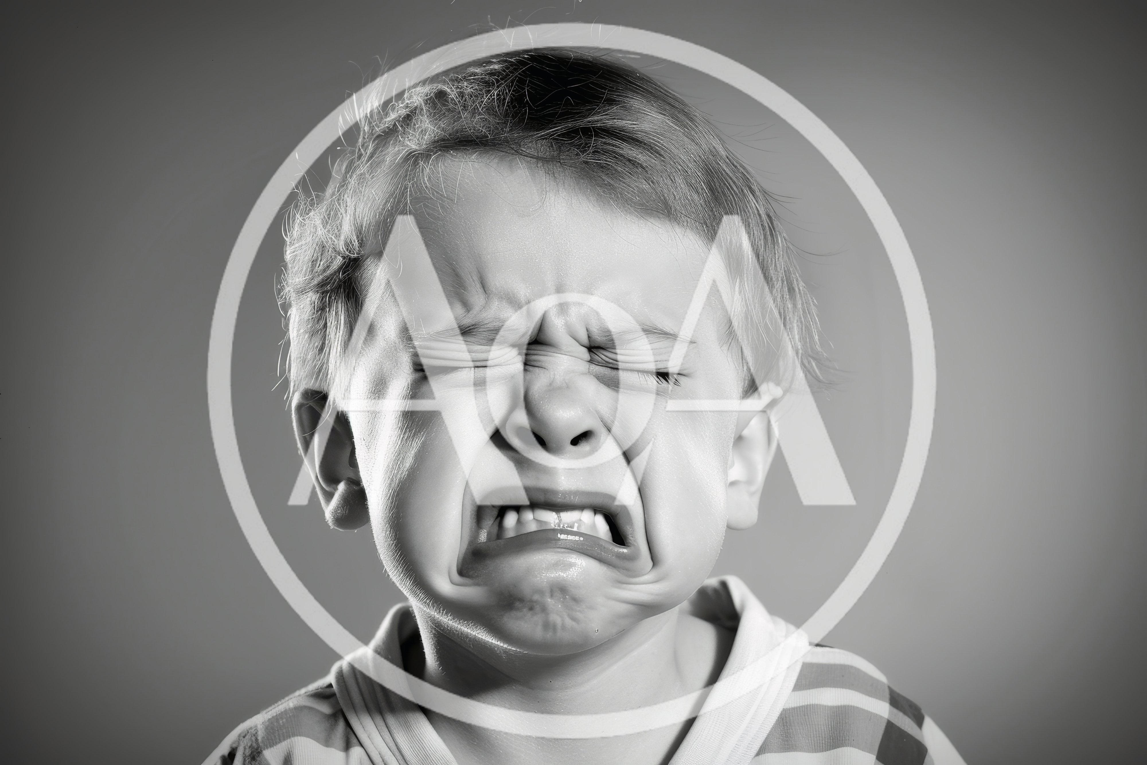 Crying Toddler Boy With Distressed Facial Expression