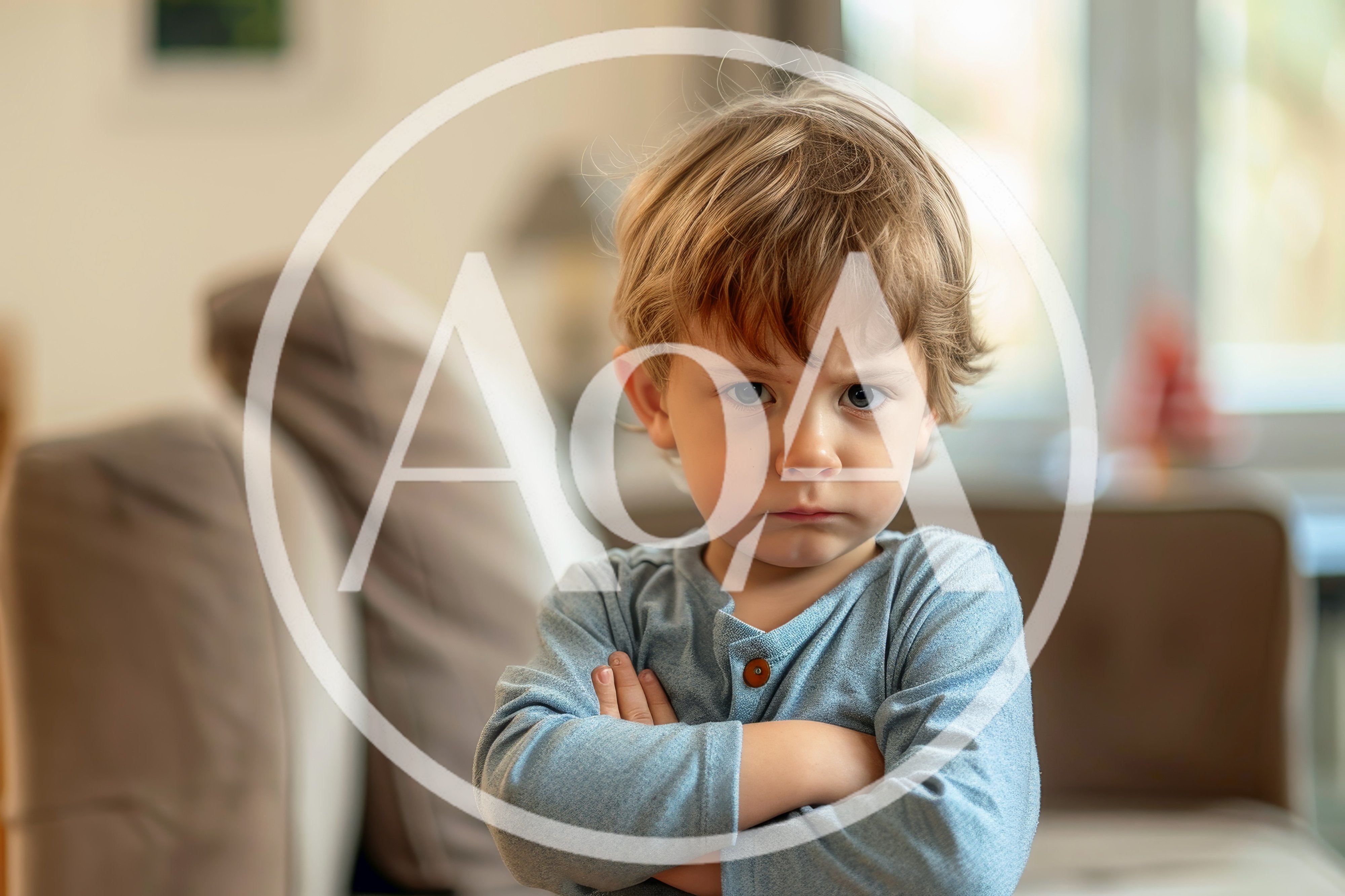 Portrait of a Grumpy Toddler Boy