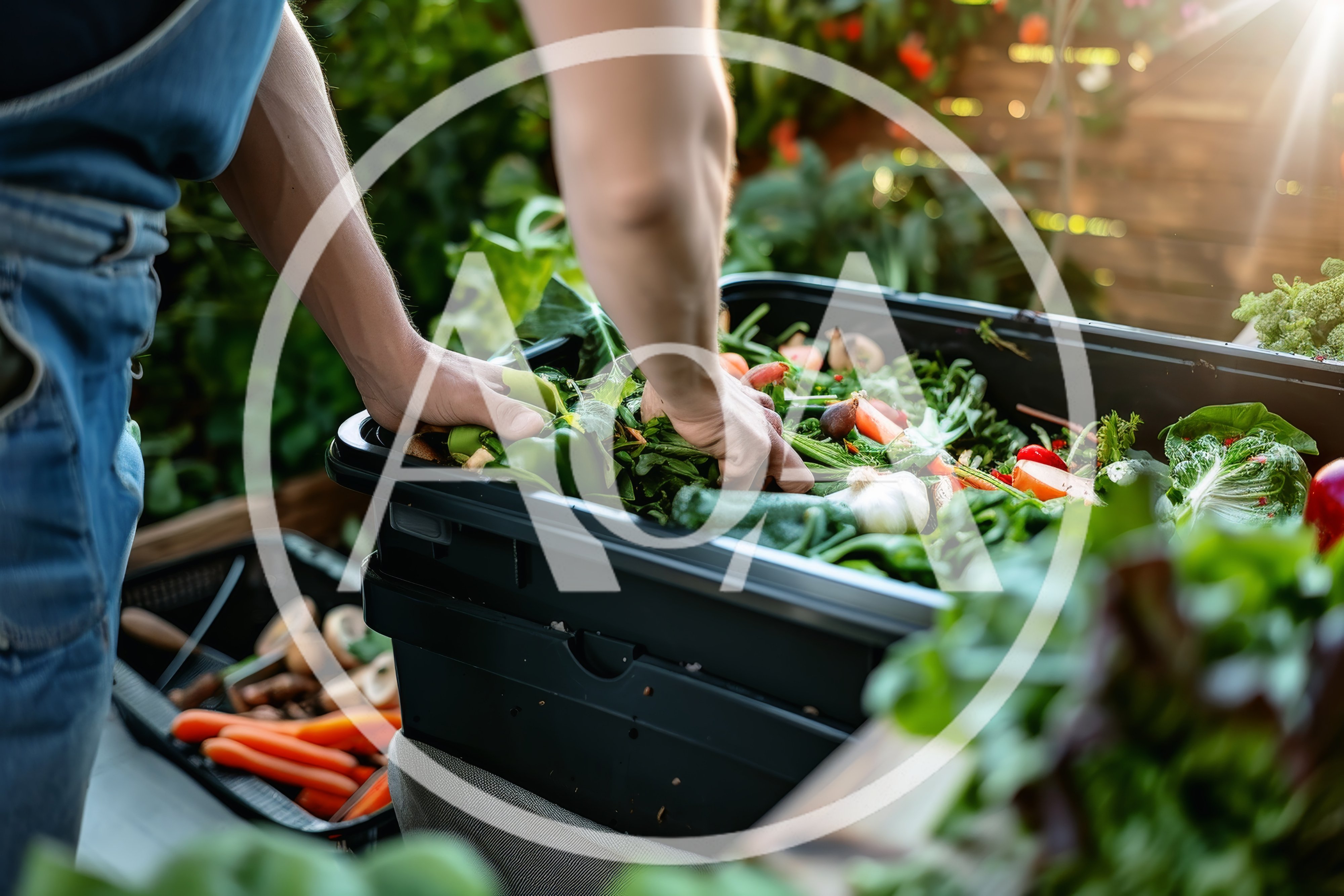 Farmer Sorting Freshly Harvested Organic Vegetables In Garden