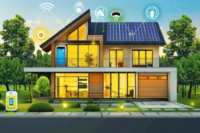 Modern Smart Home With Solar Panels And Automation