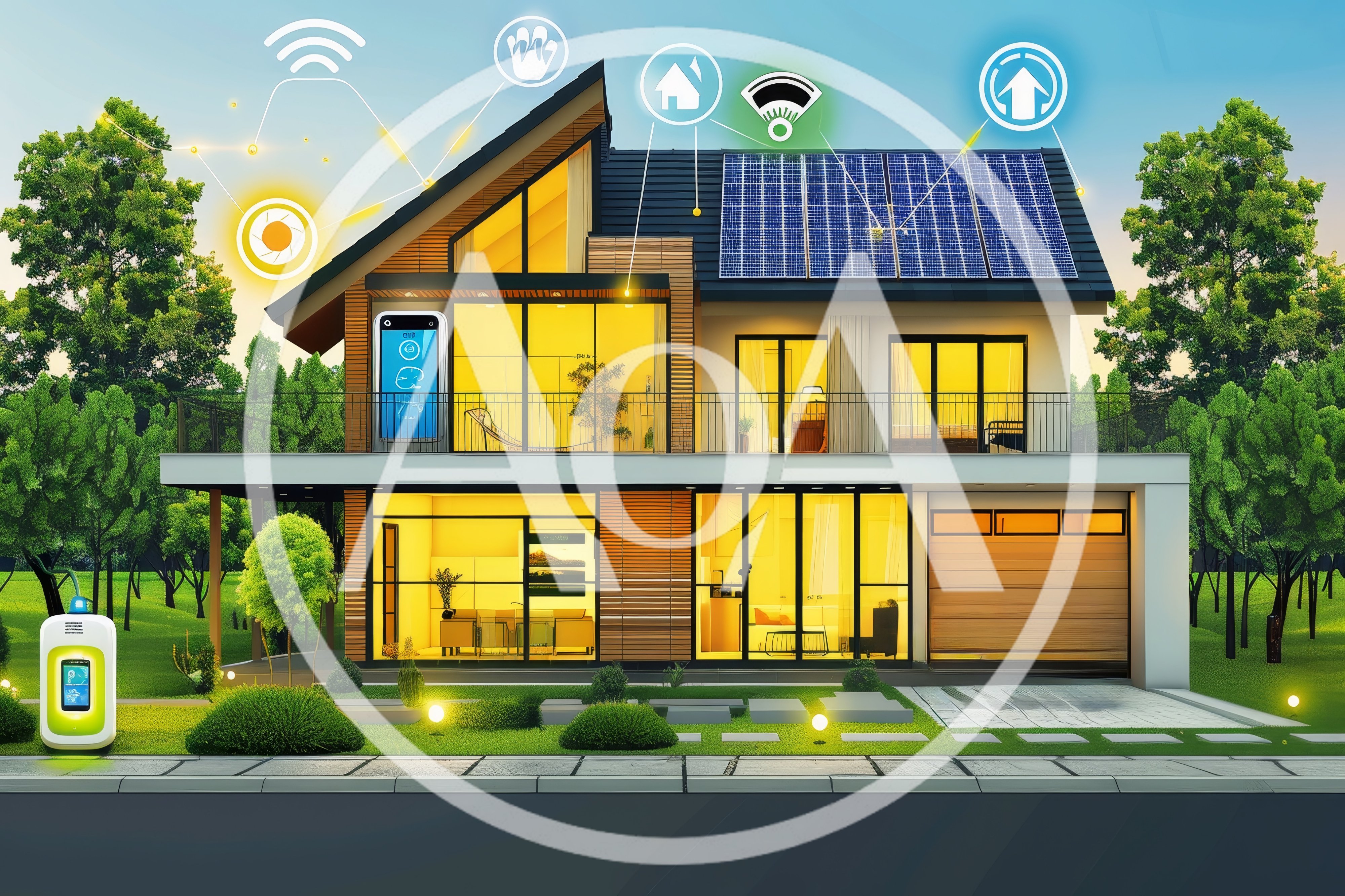 Modern Smart Home With Solar Panels And Automation