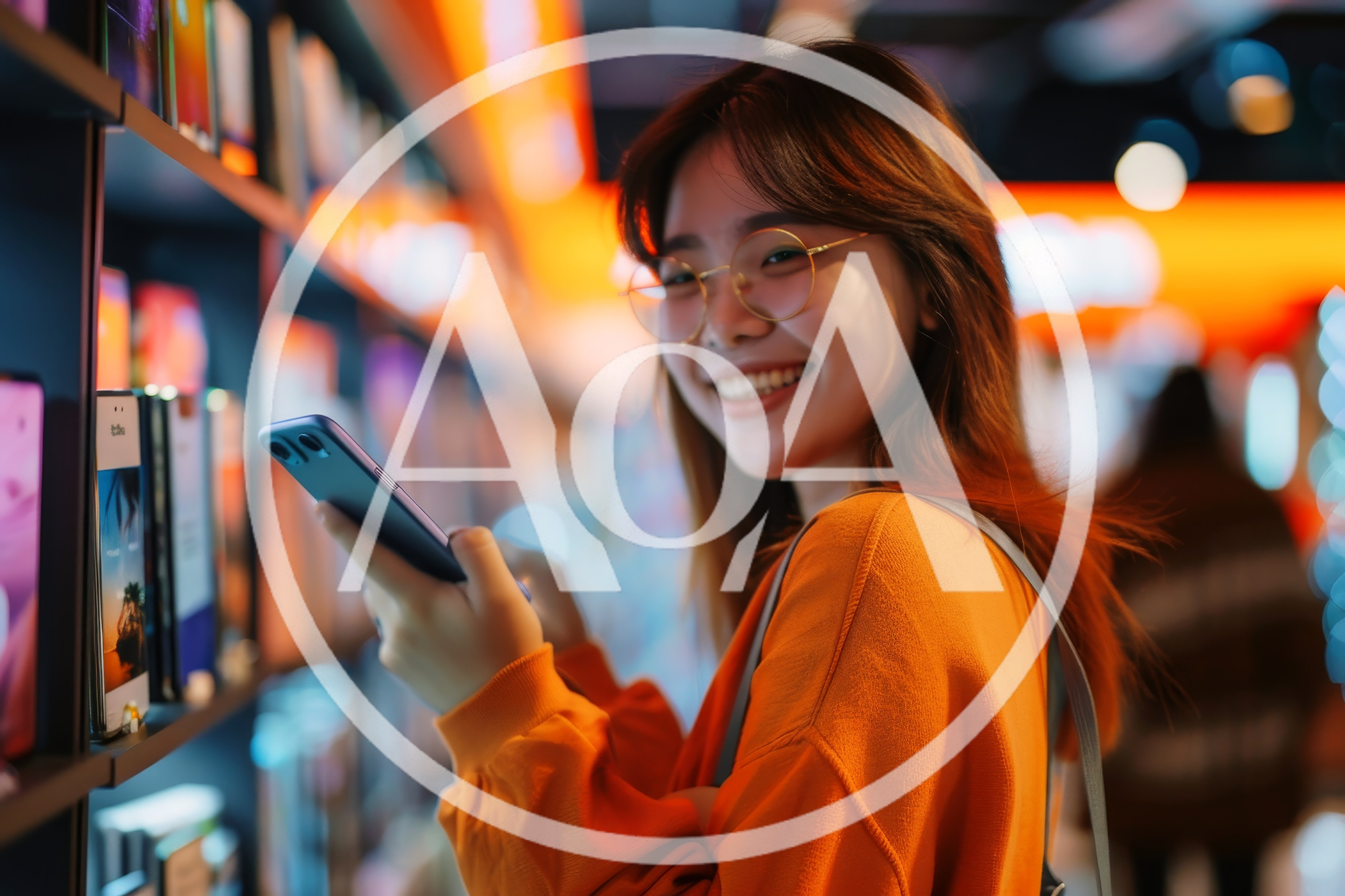 Young Asian Woman Shopping For Smartphones In Electronics Store