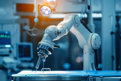 Robotic Surgical Arm Performing Precision Medical Procedure