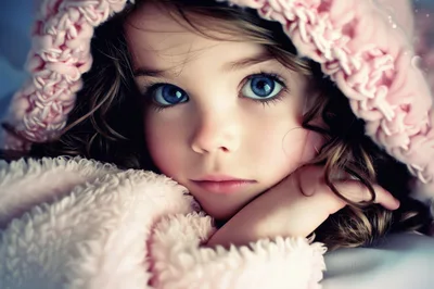 Portrait Of A Young Girl With Blue Eyes