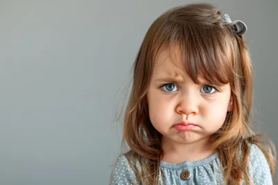 Portrait Of A Sad Toddler Girl
