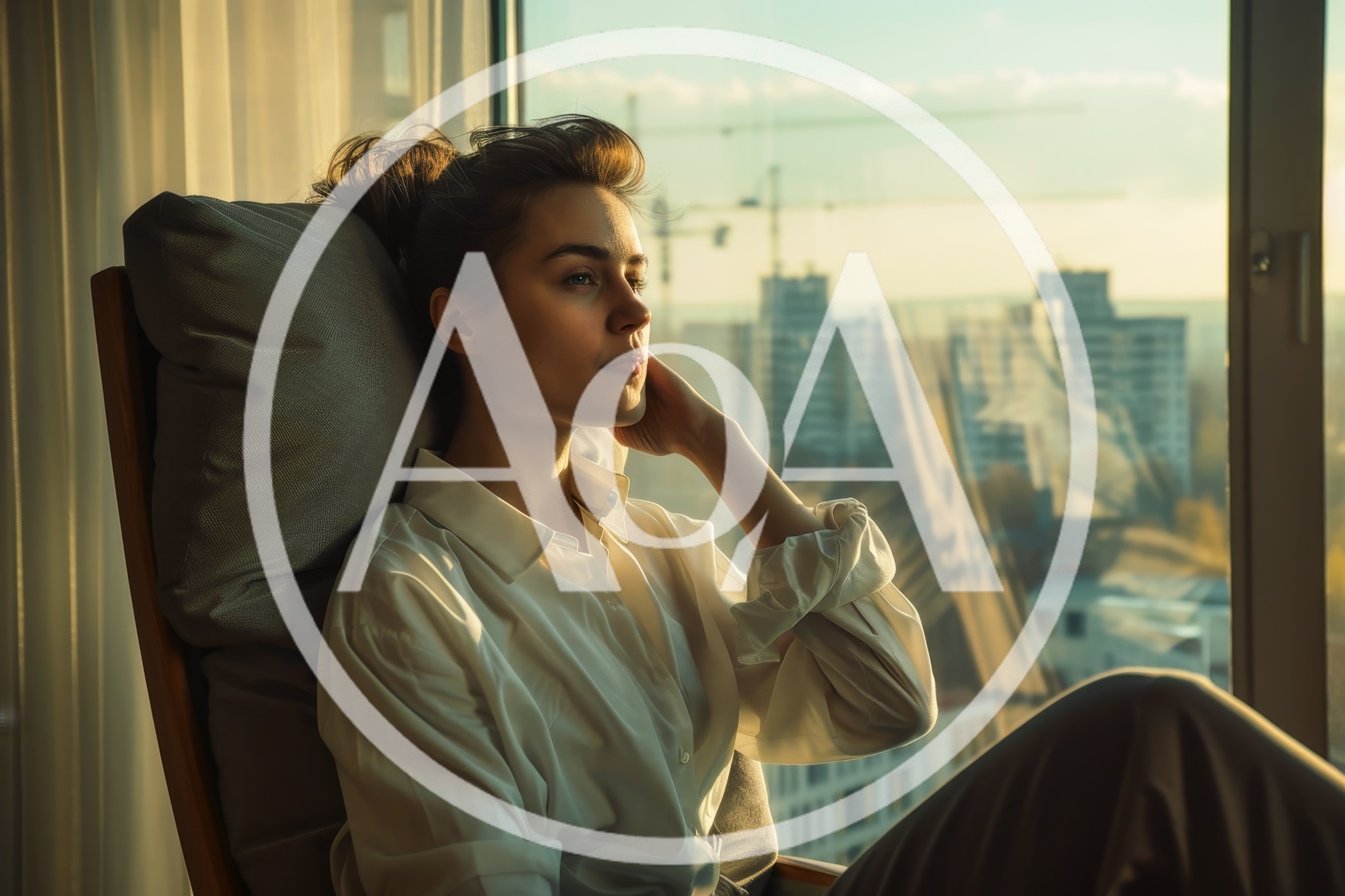 Young Woman Relaxing In A Chair By The Window