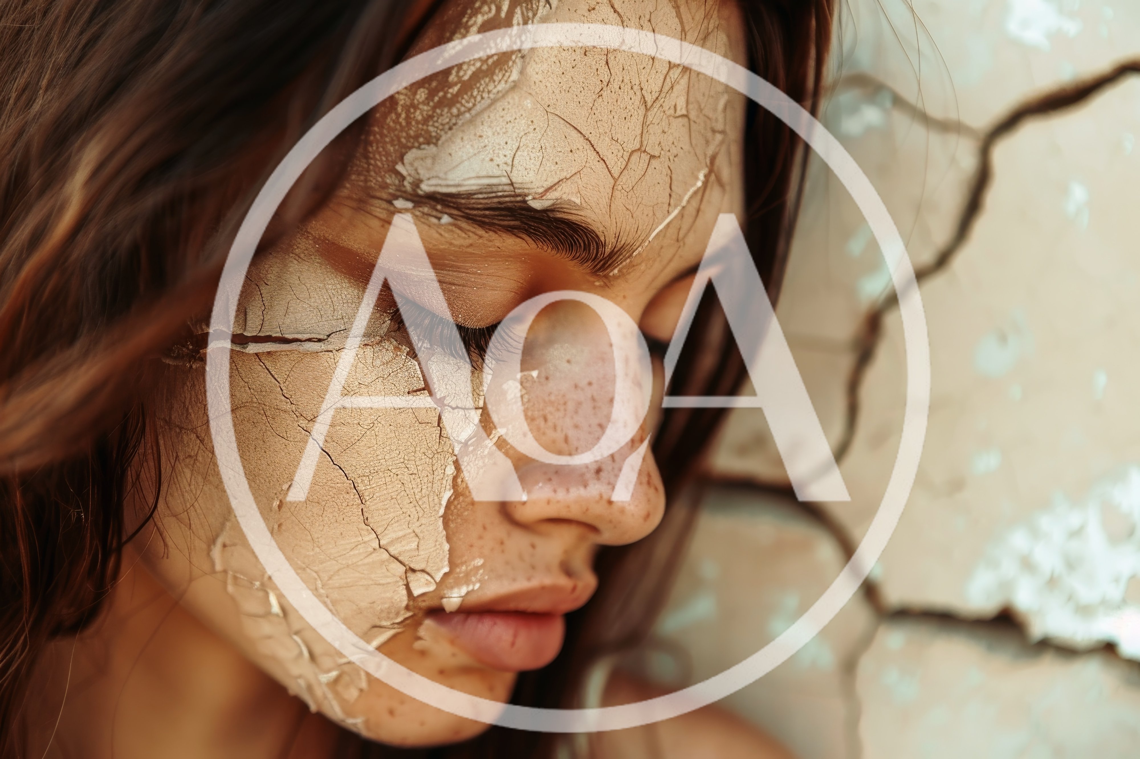 Portrait Of A Woman With Cracked Earth Makeup