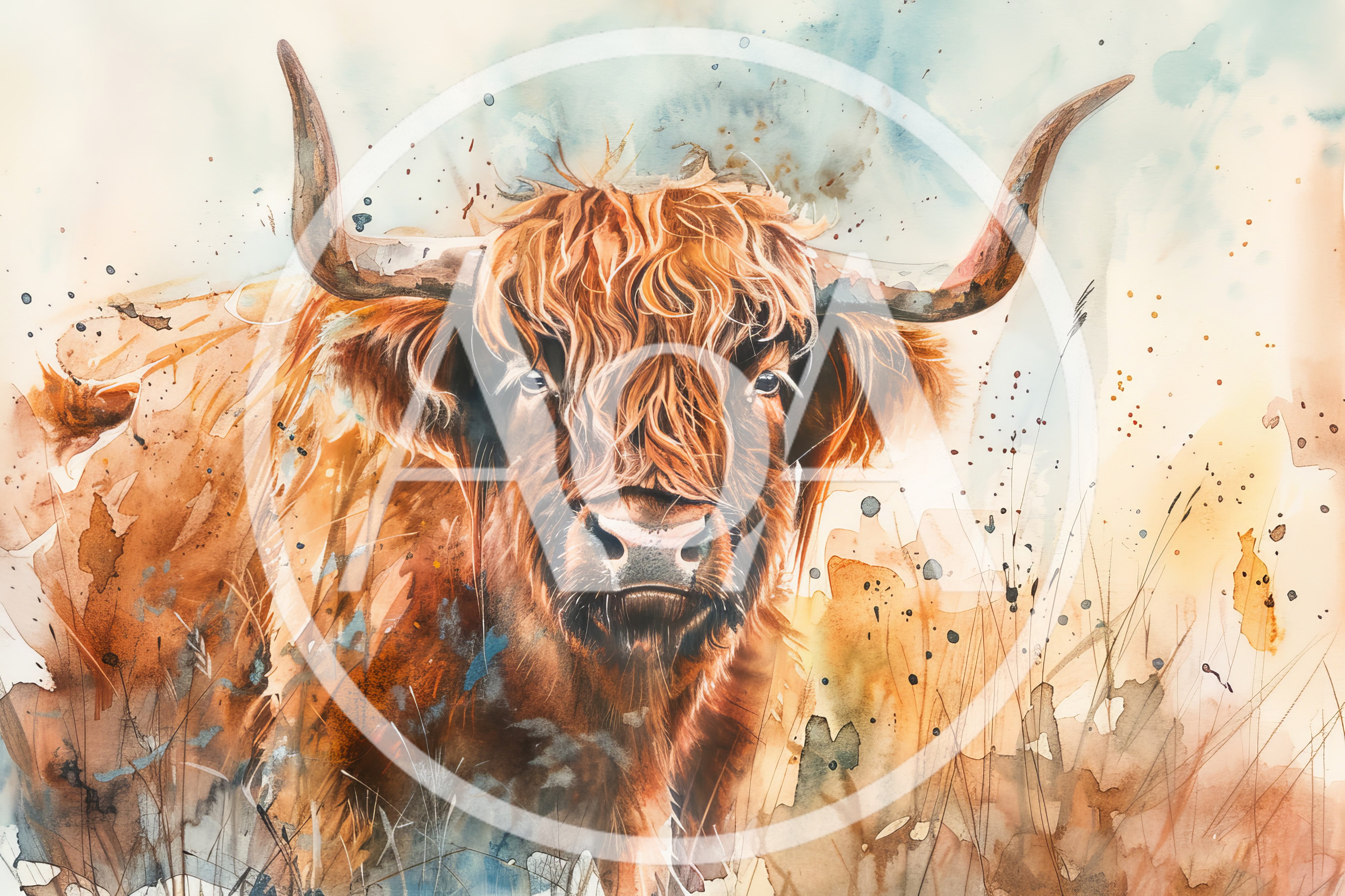 Watercolor Painting Of A Highland Cow