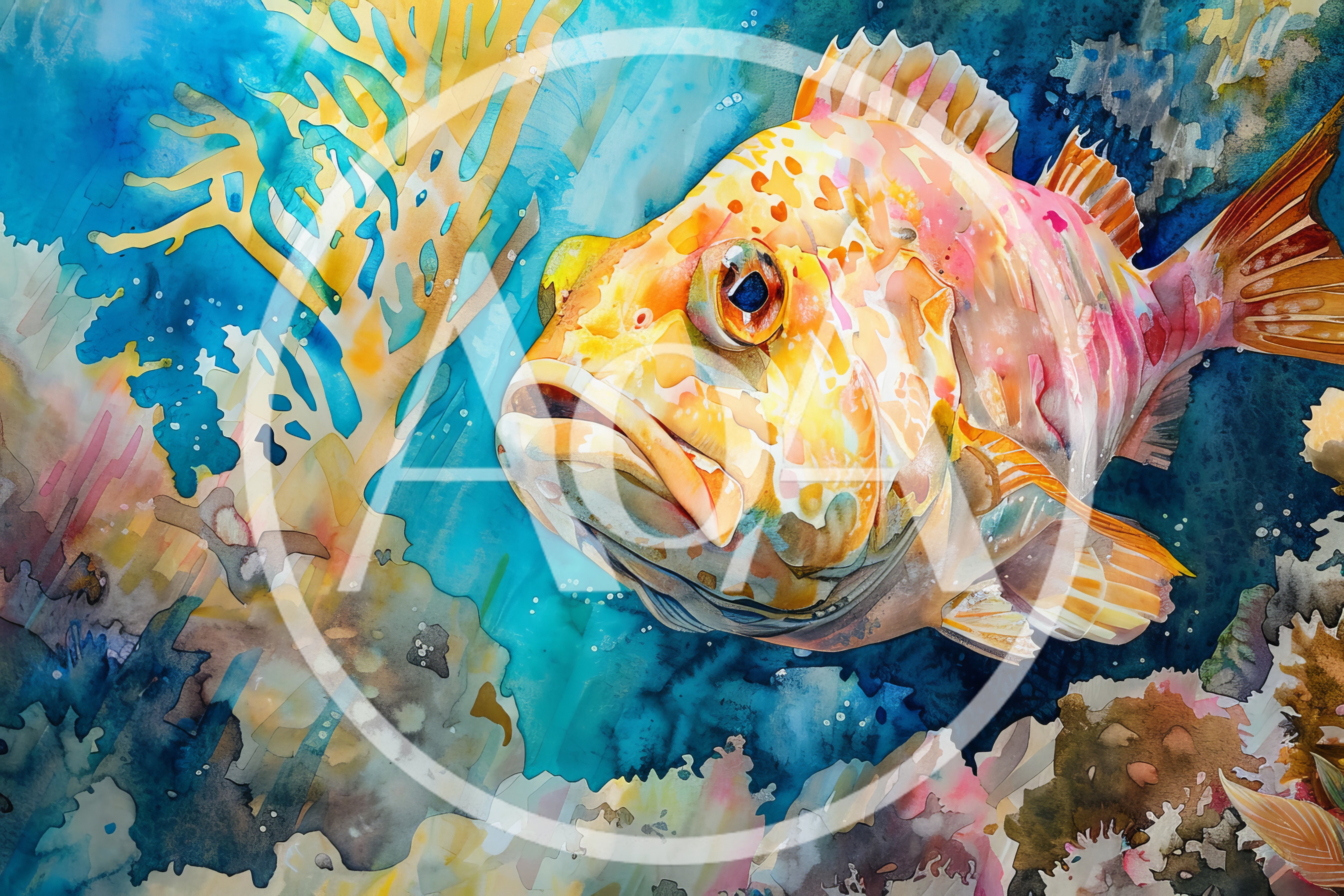 Watercolor Painting Of A Vibrant Tropical Fish