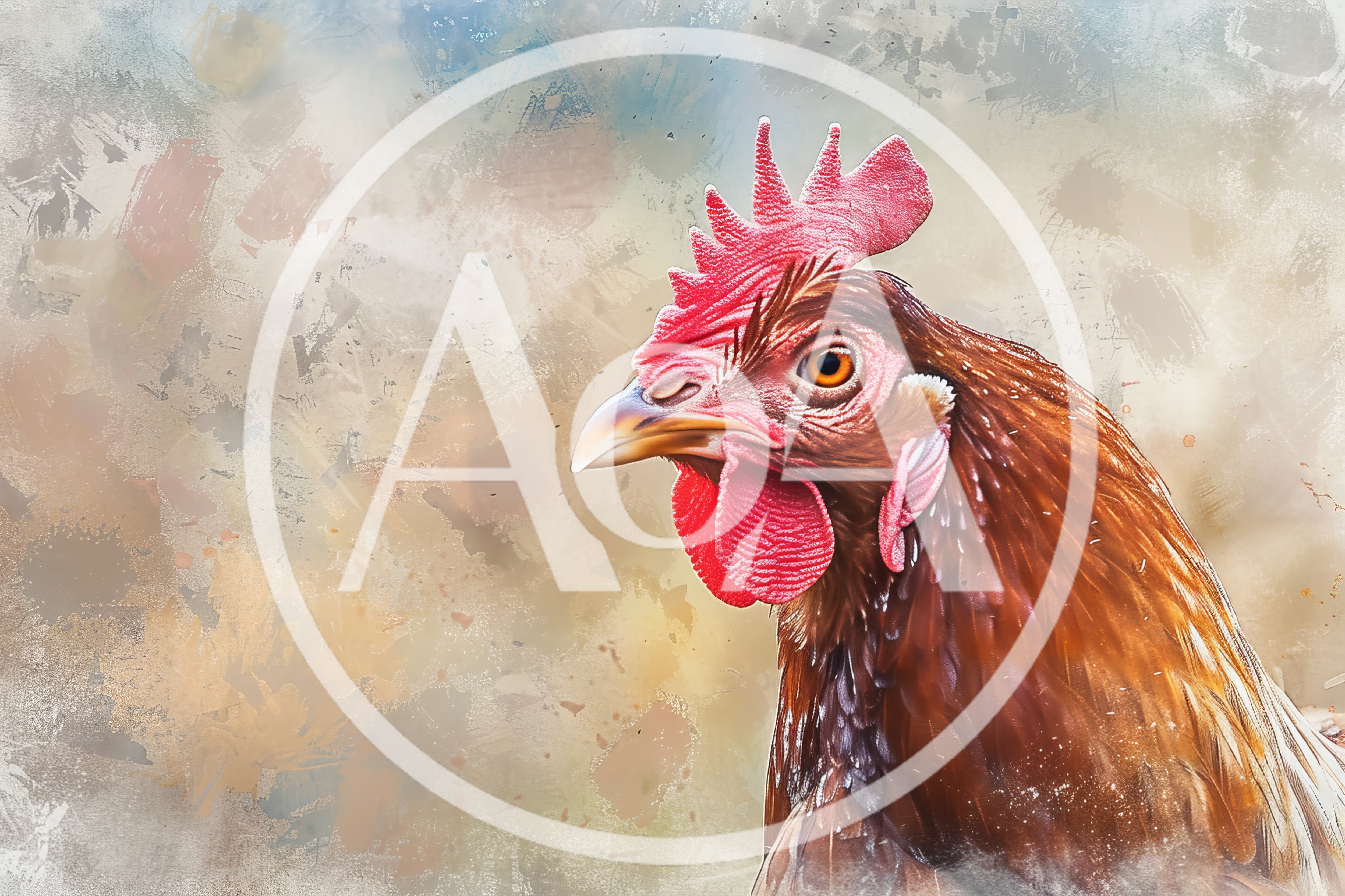 Close Up Portrait Of A Brown Chicken