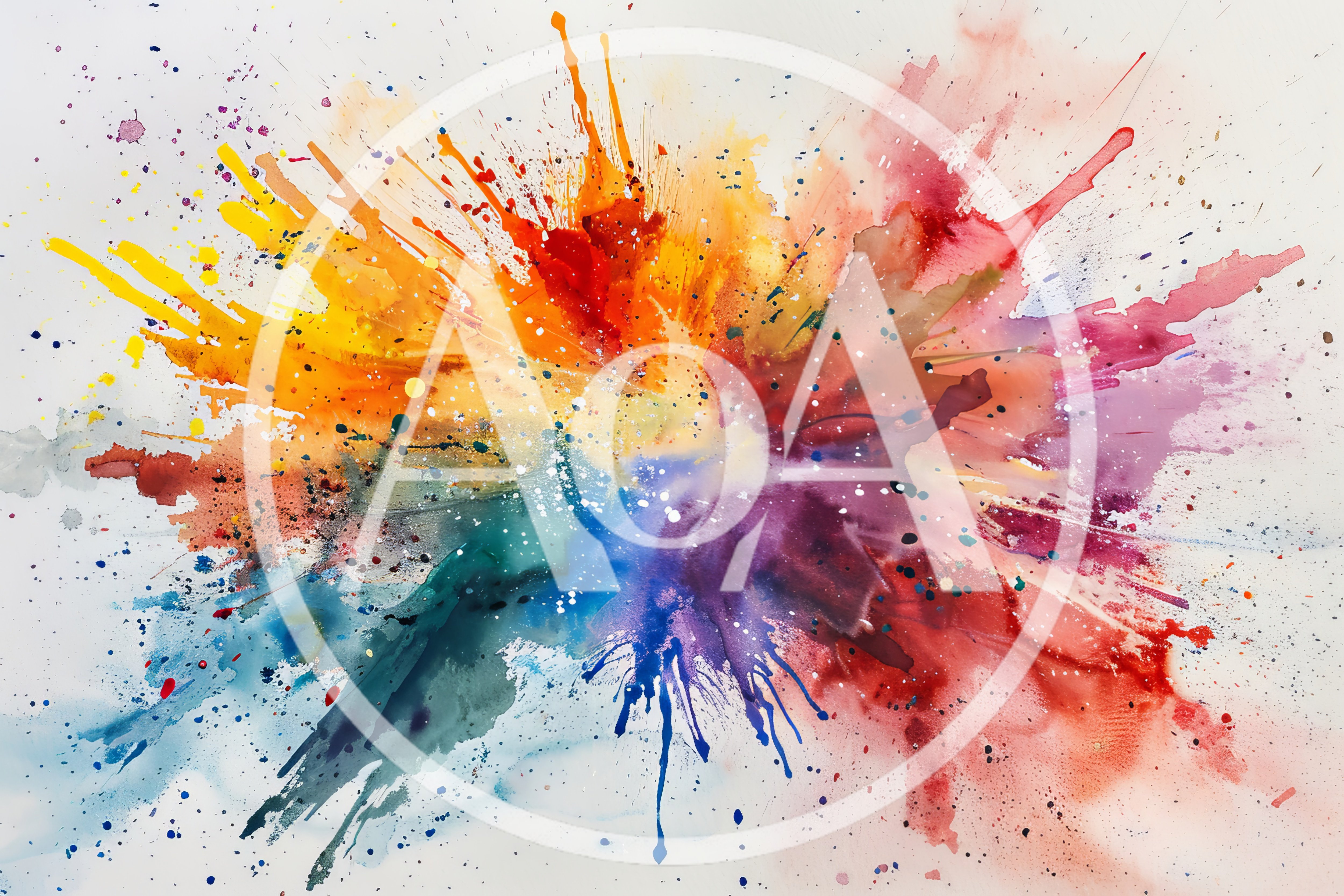 Abstract Watercolor Paint Explosion With Vibrant Colors