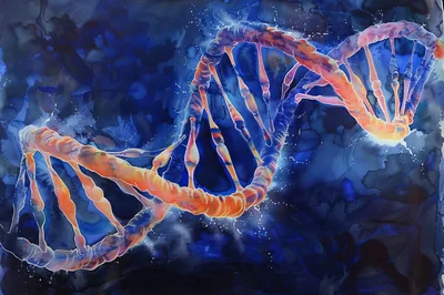 Abstract Artistic DNA Double Helix Structure