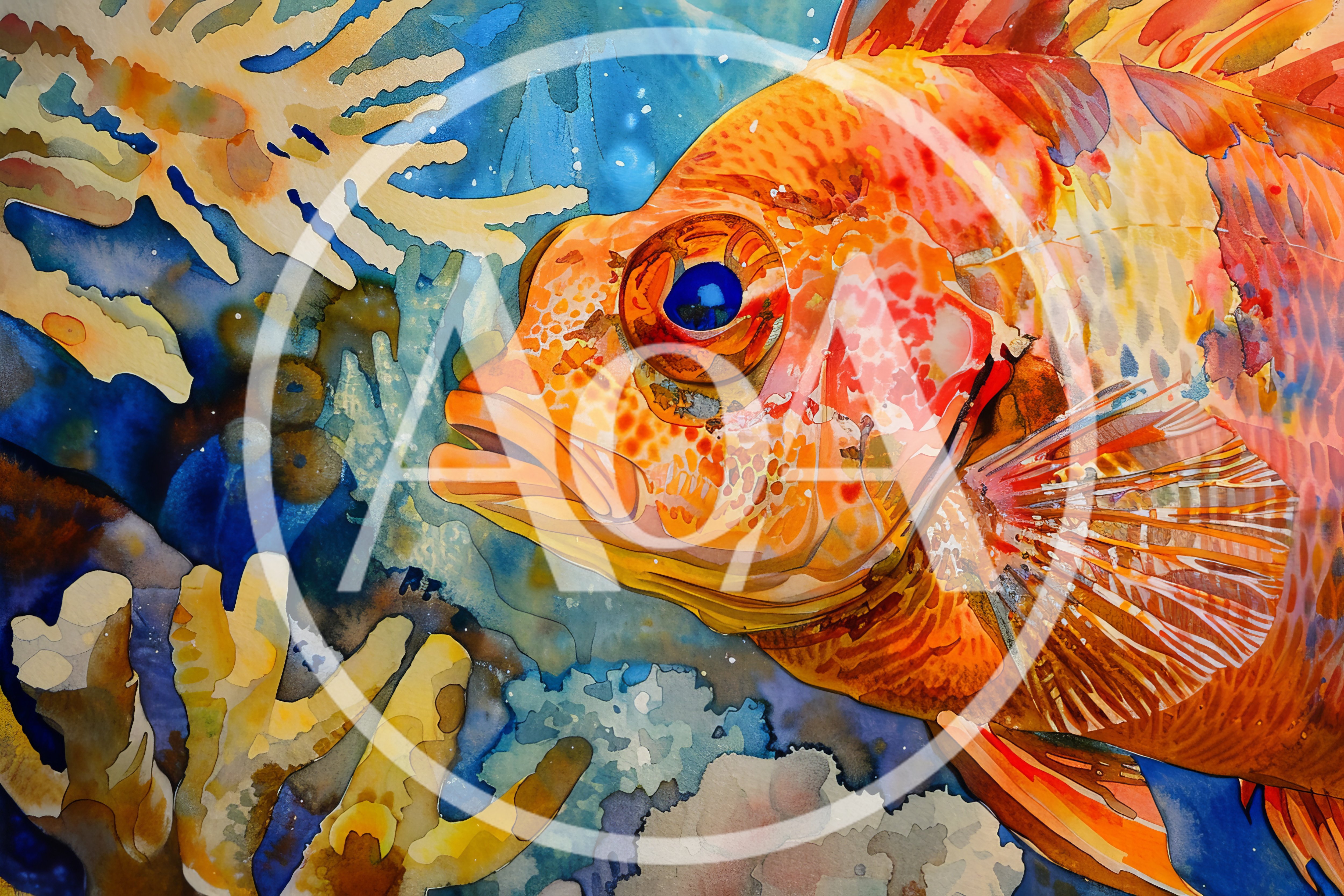 Vibrant Watercolor Painting Of A Tropical Fish