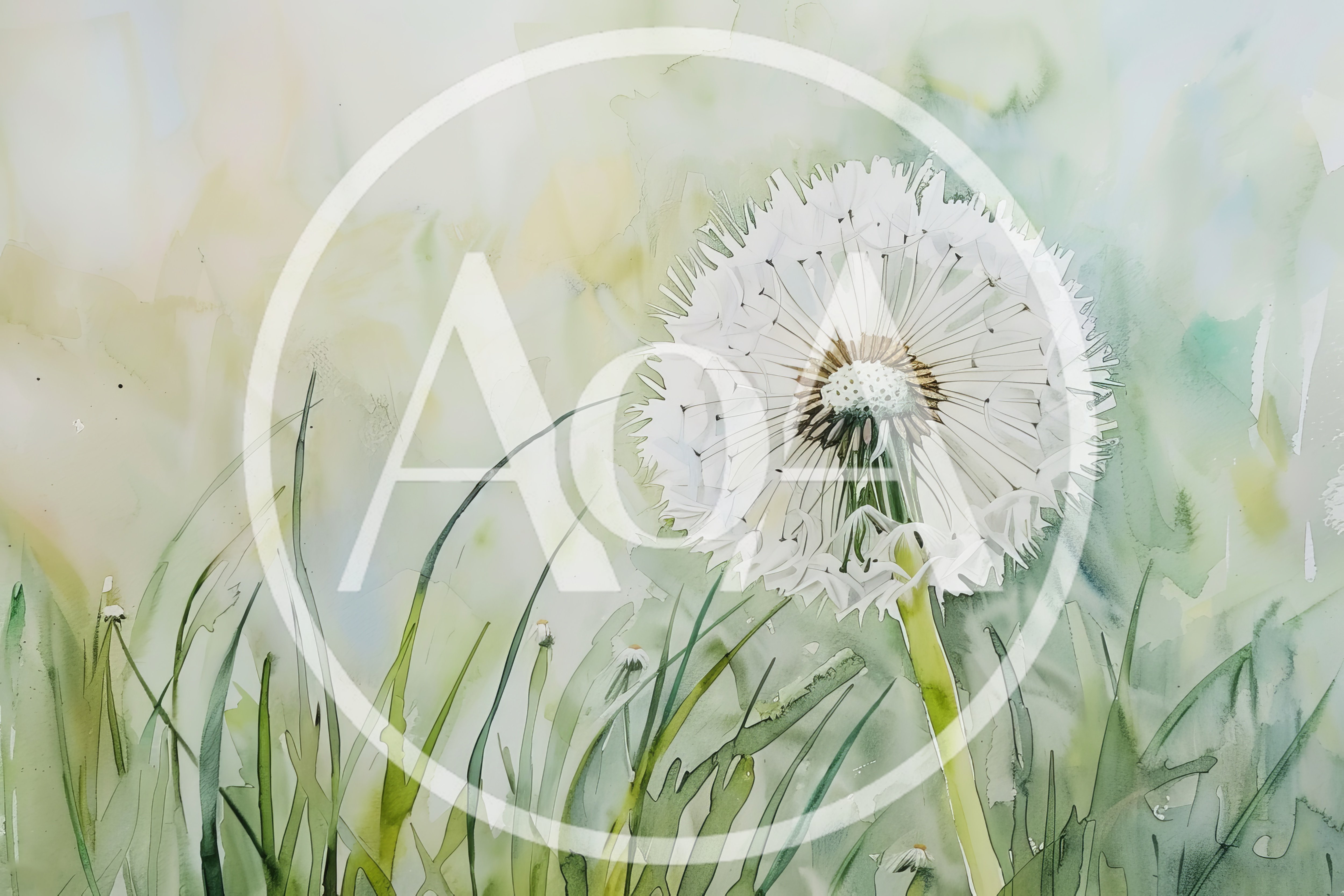 Watercolor Painting Of A White Dandelion Seed Head