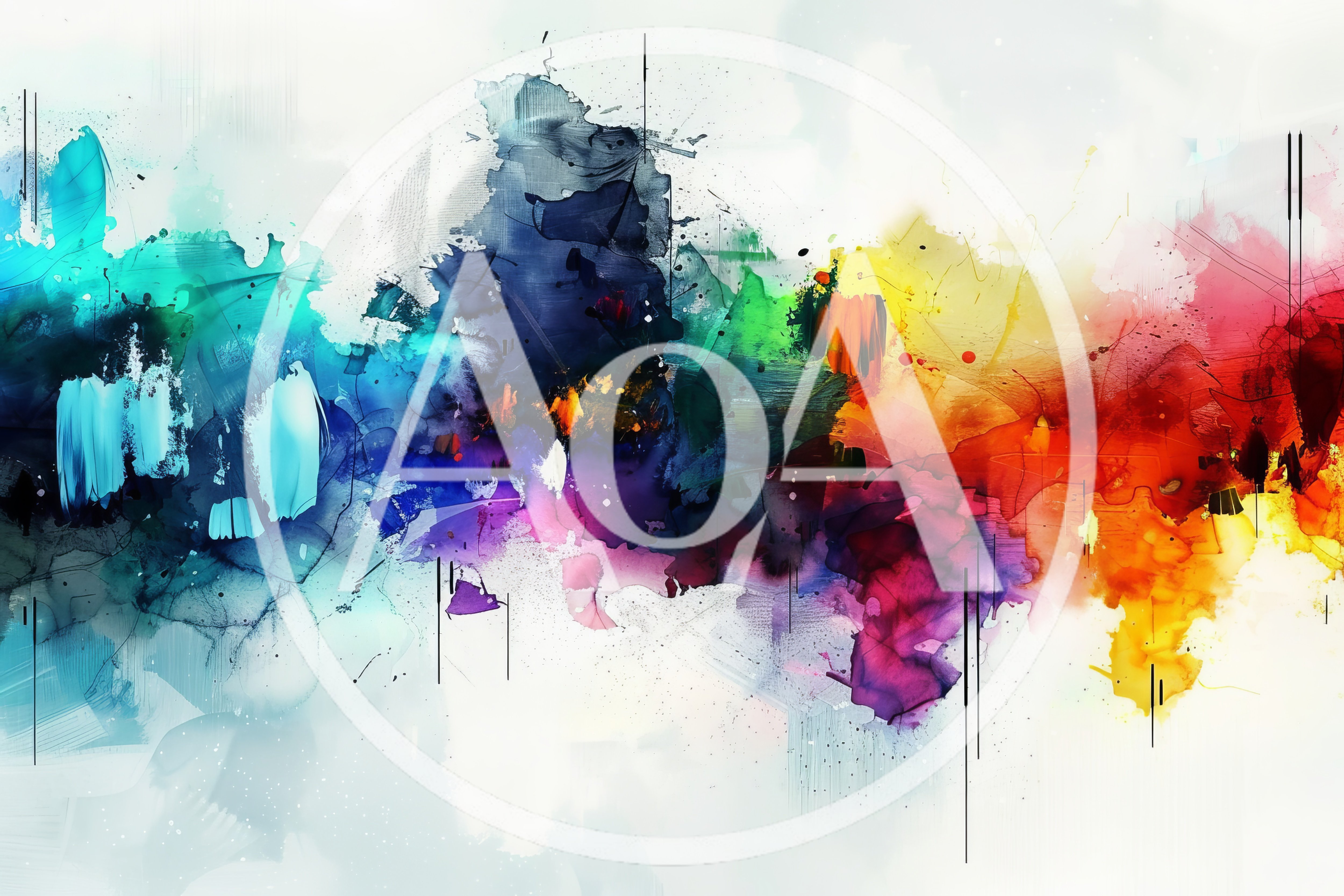 Abstract Watercolor Painting With Vibrant Multi Colored Splashes