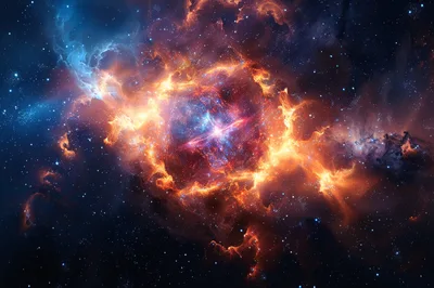 Supernova Explosion In Deep Space Nebula