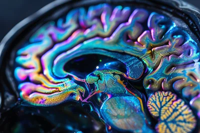Abstract Digital Visualization Of Human Brain Anatomy