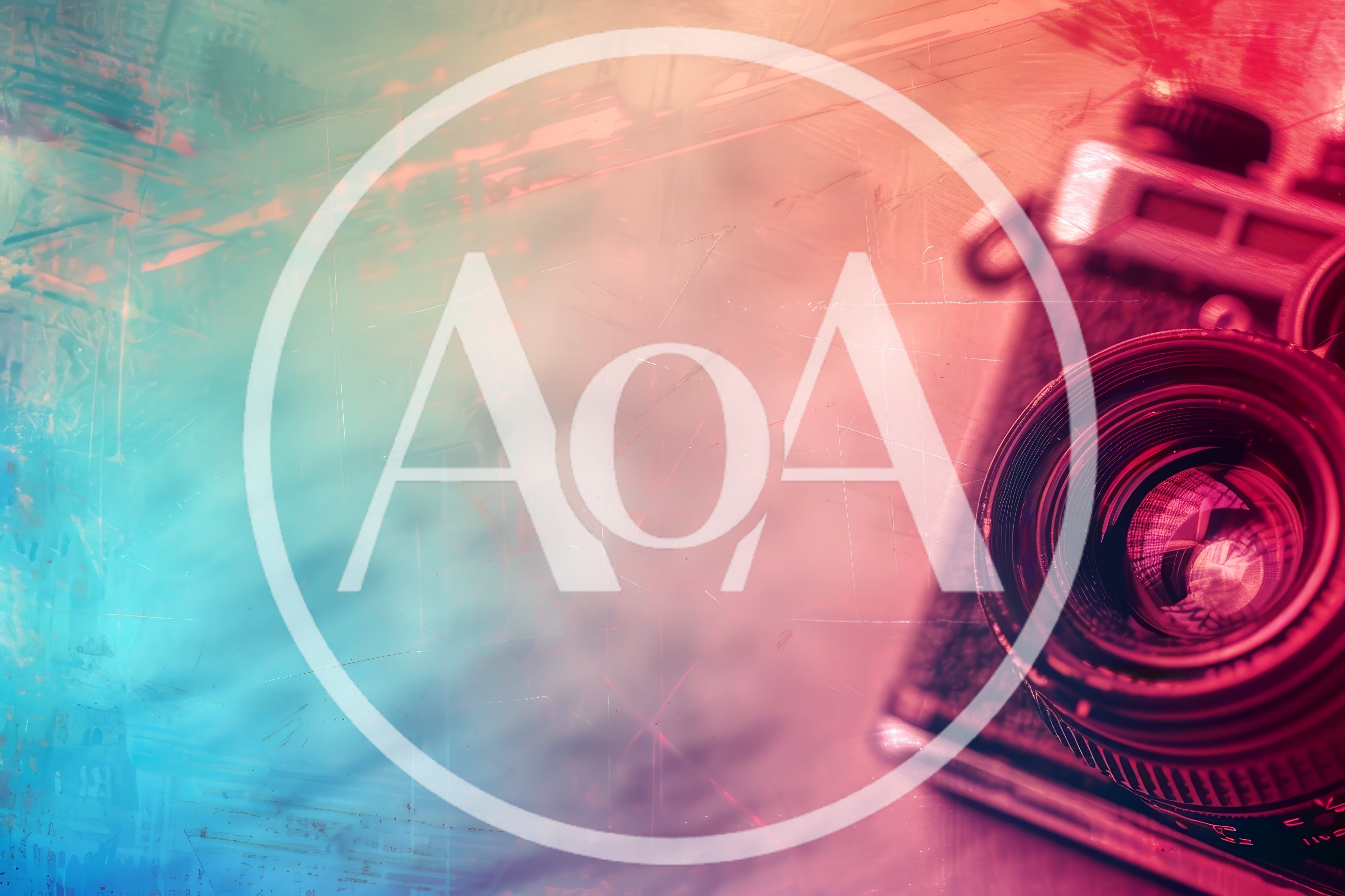 Vintage Film Camera On Textured Colorful Background