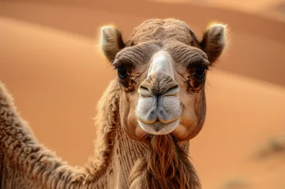 Close Up Portrait Of A Dromedary Camel