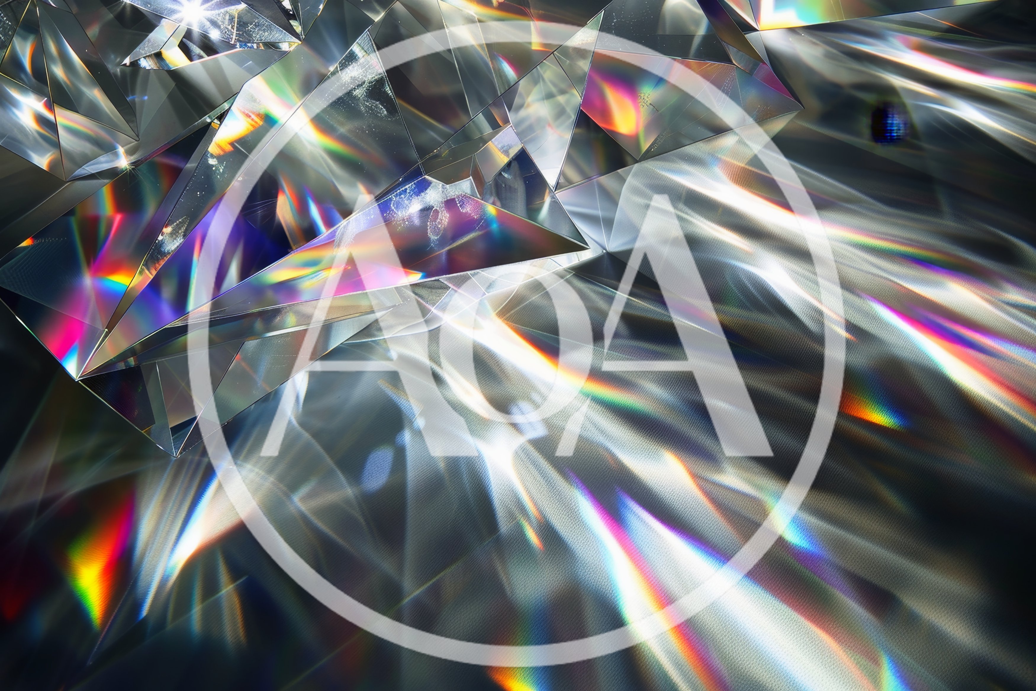 Abstract Light Refraction Through Geometric Glass Prisms