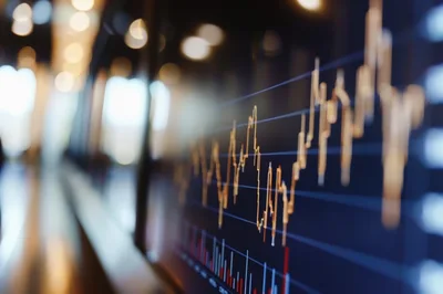 Financial Stock Market Data Chart On Digital Screen