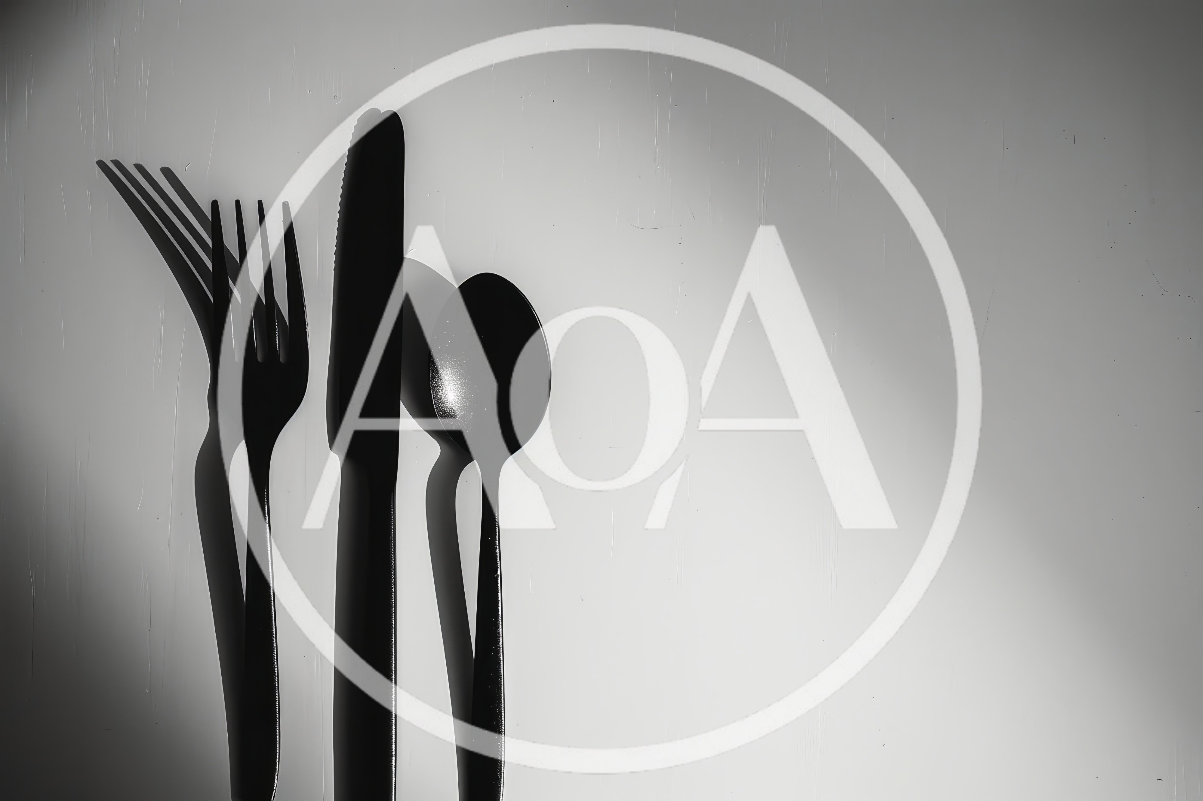 Black Cutlery Set With Dramatic Shadows