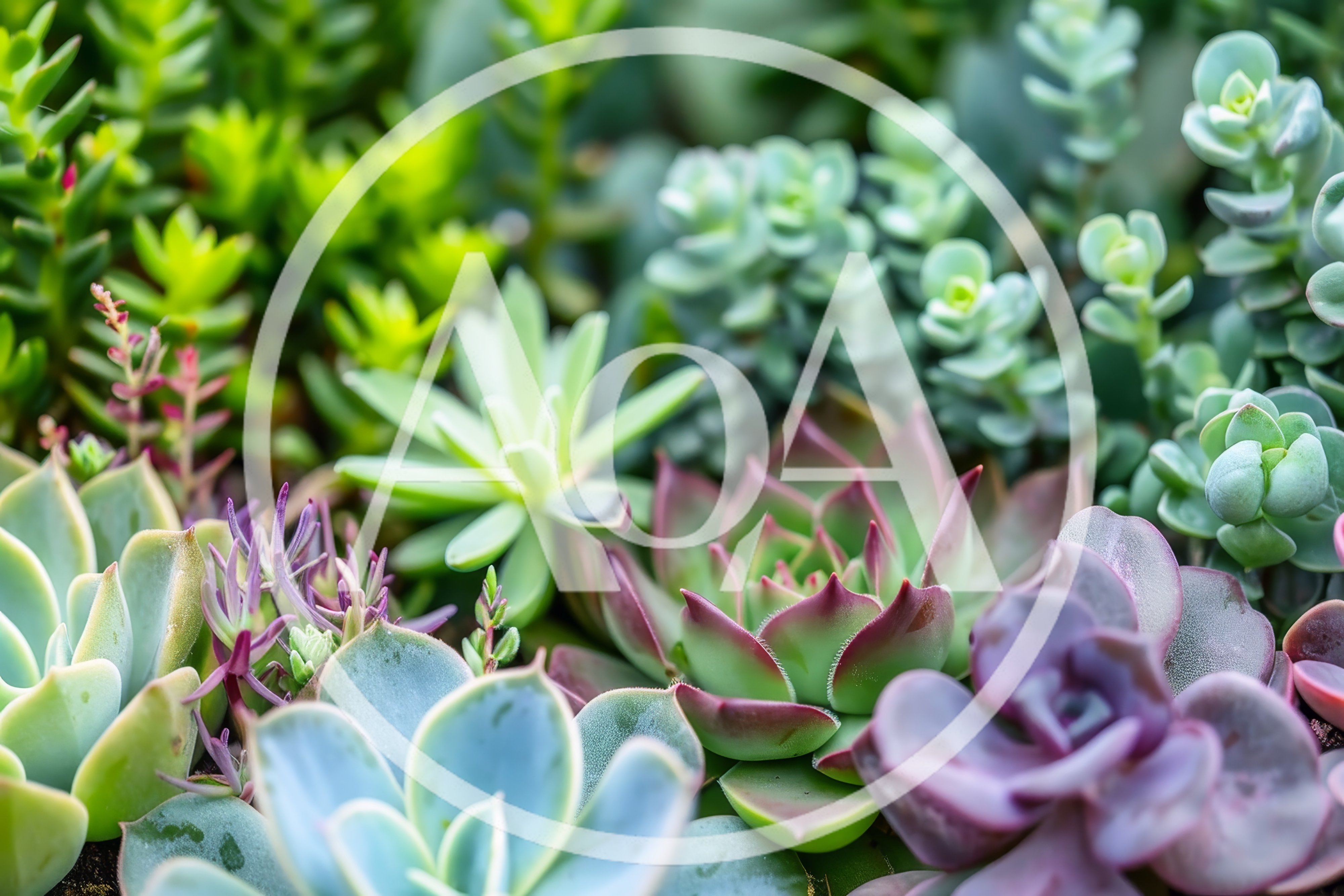 Close Up Of Diverse Succulent Plant Arrangement
