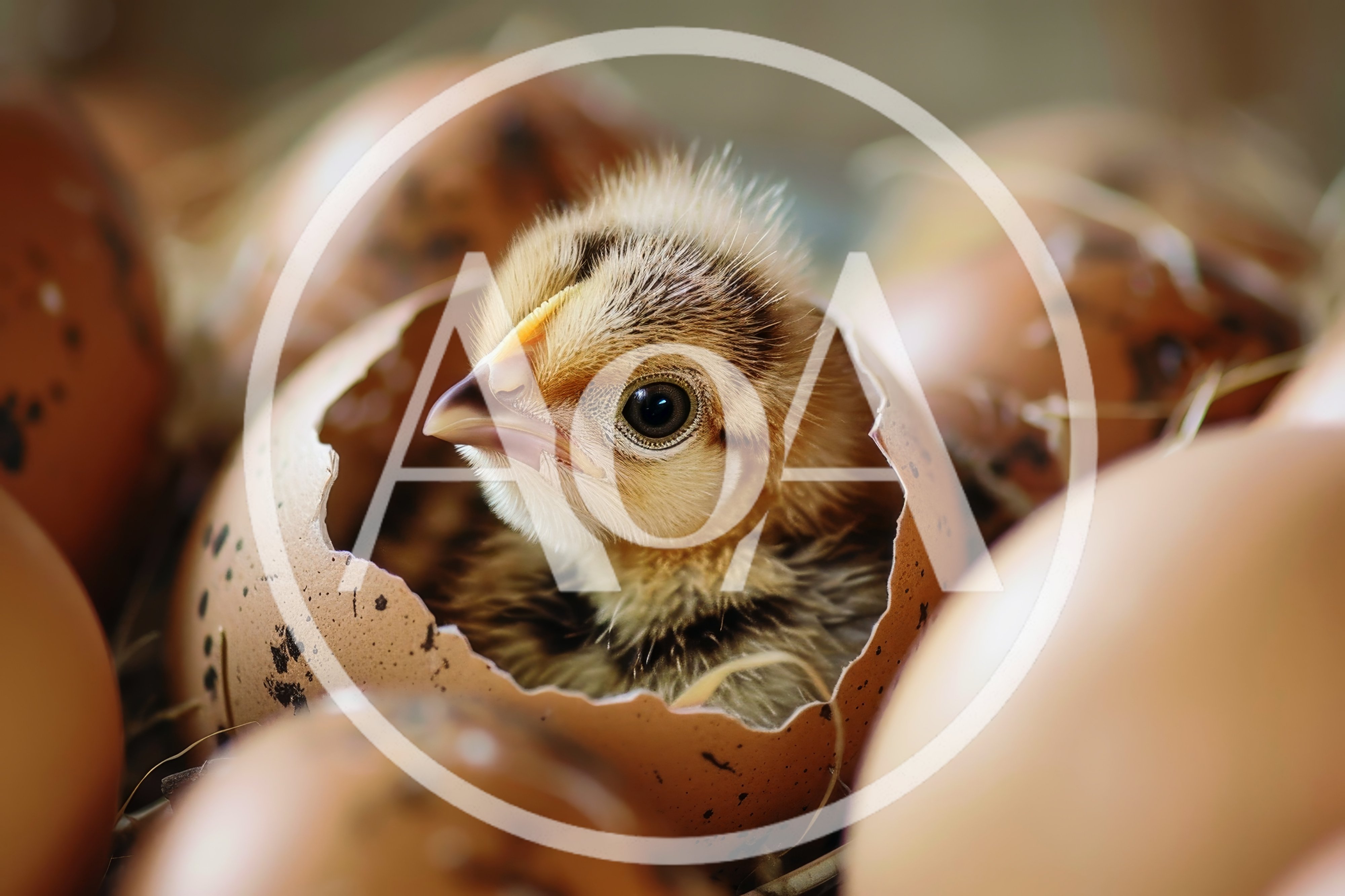 Newborn Chick Emerging From A Cracked Brown Egg