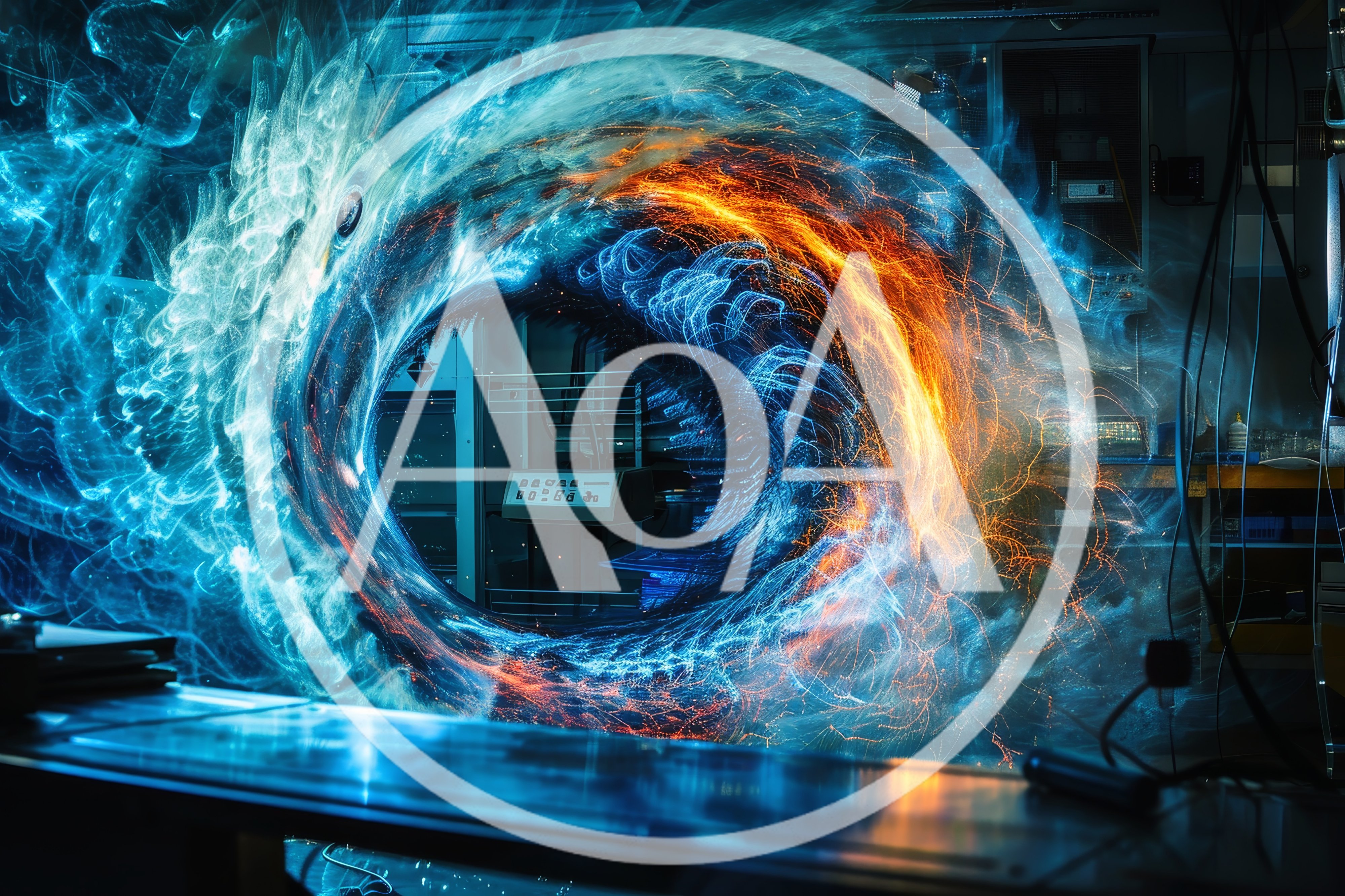 Sci-Fi Portal Opening In A High Tech Laboratory