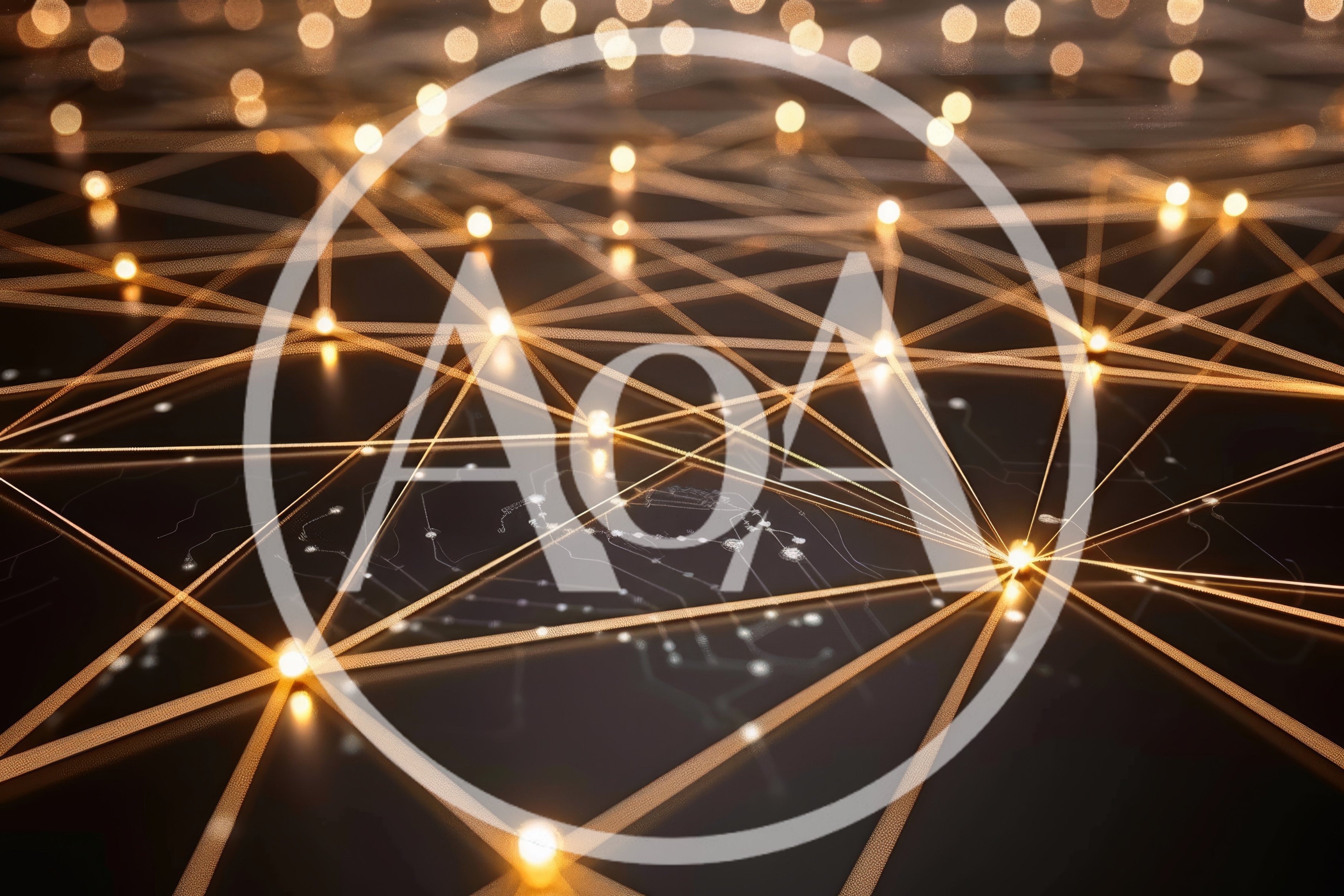 Abstract Digital Network Connection With Glowing Nodes