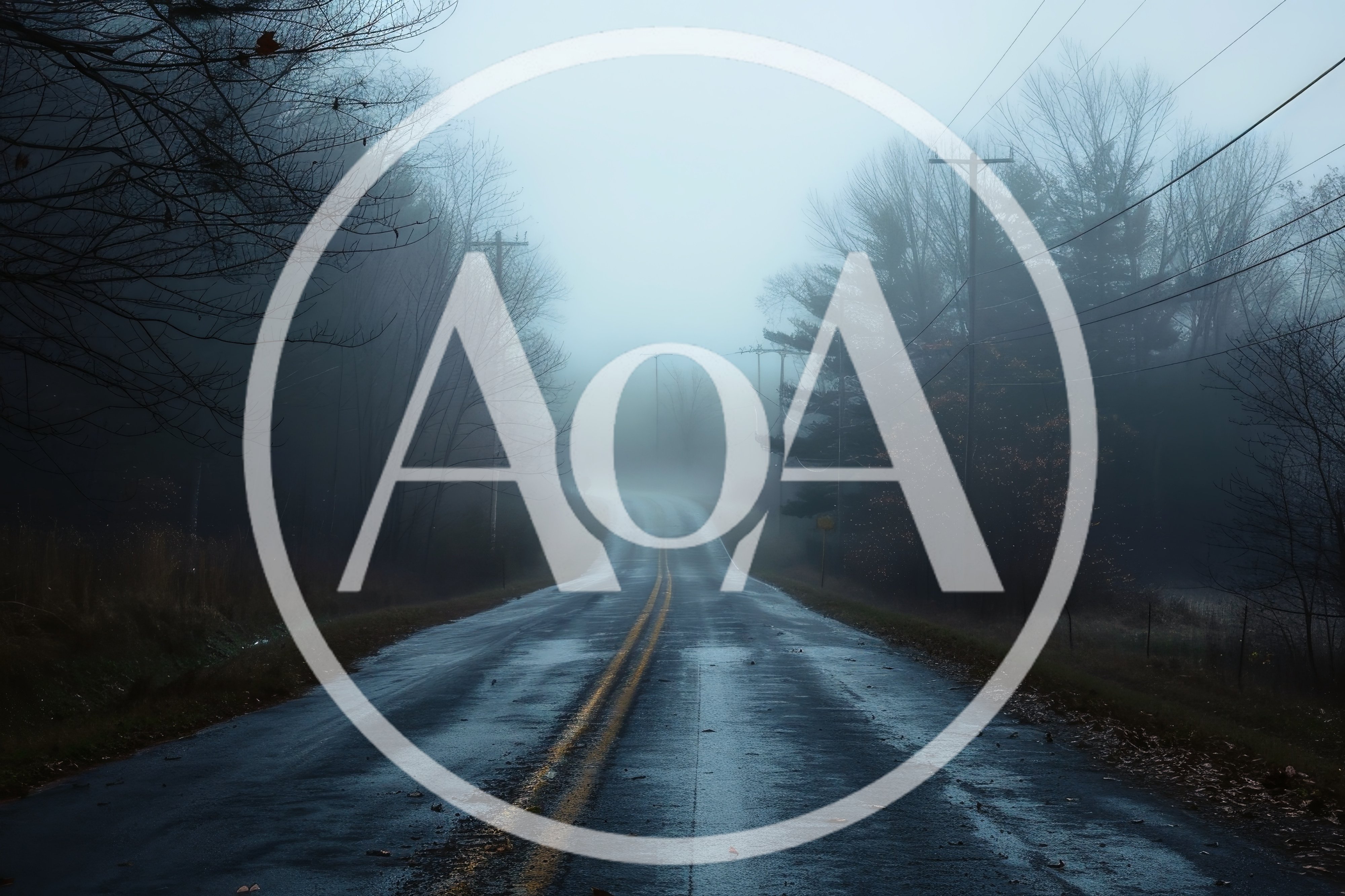 Empty Asphalt Road Through Foggy Forest Landscape