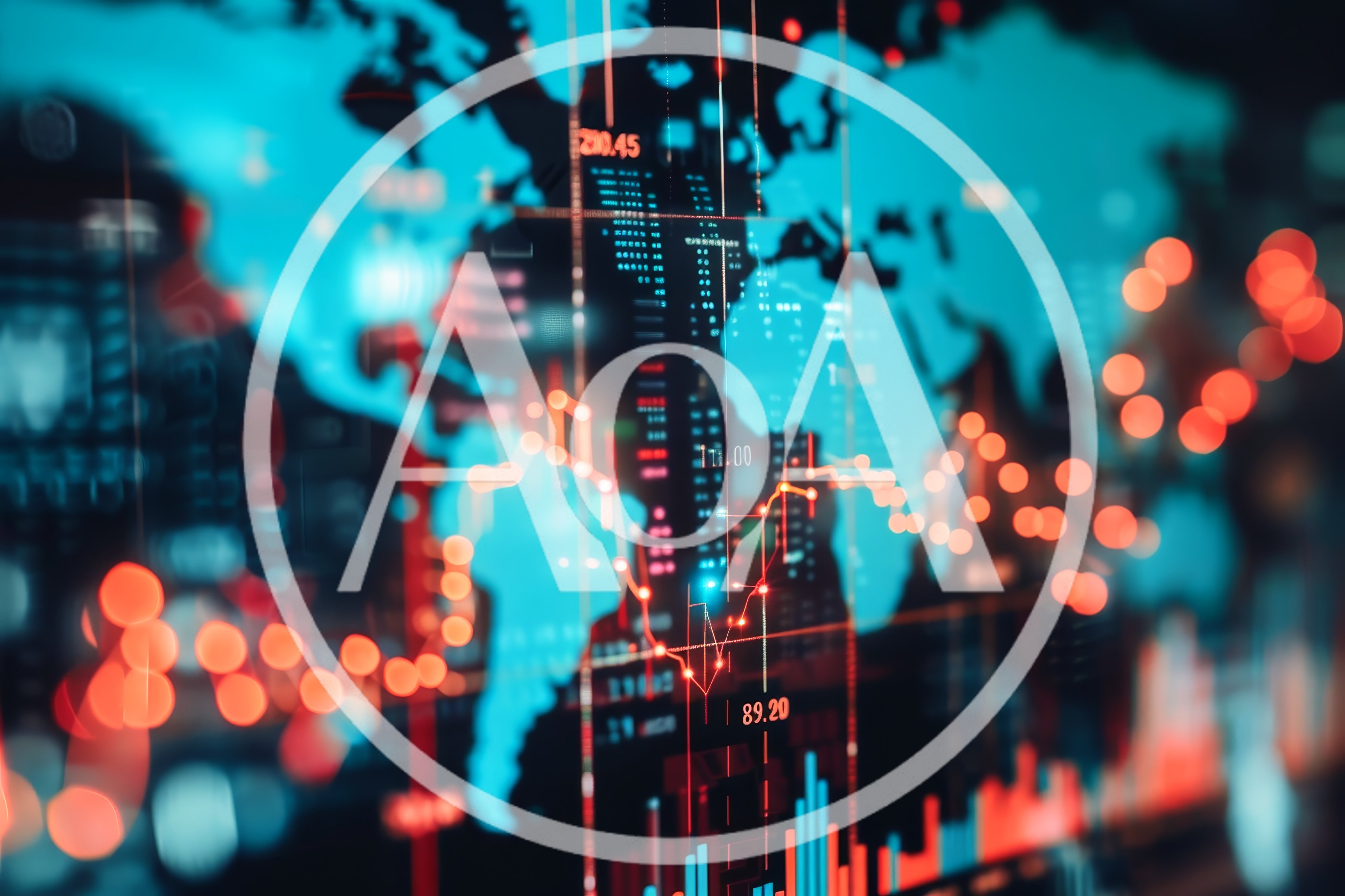 Digital World Map With Financial Data Visualization