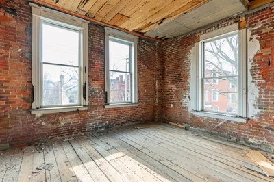 Interior View Of An Unfinished Historic Brick Room