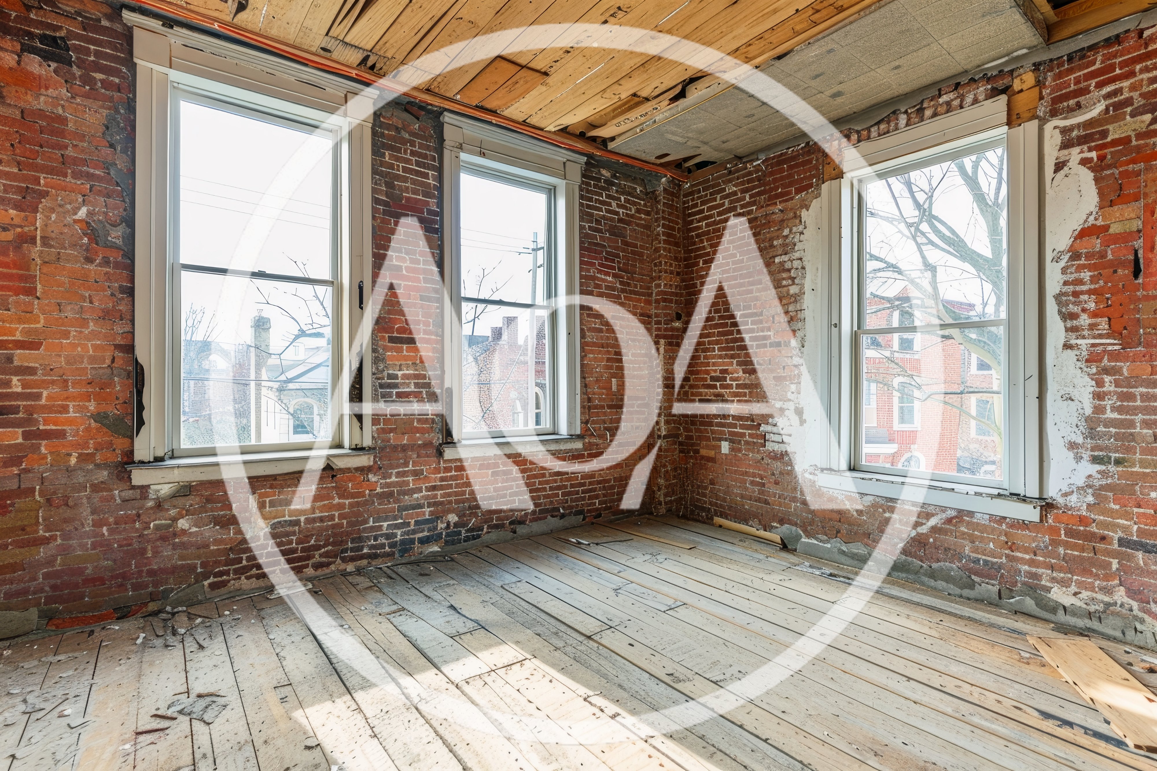Interior View Of An Unfinished Historic Brick Room