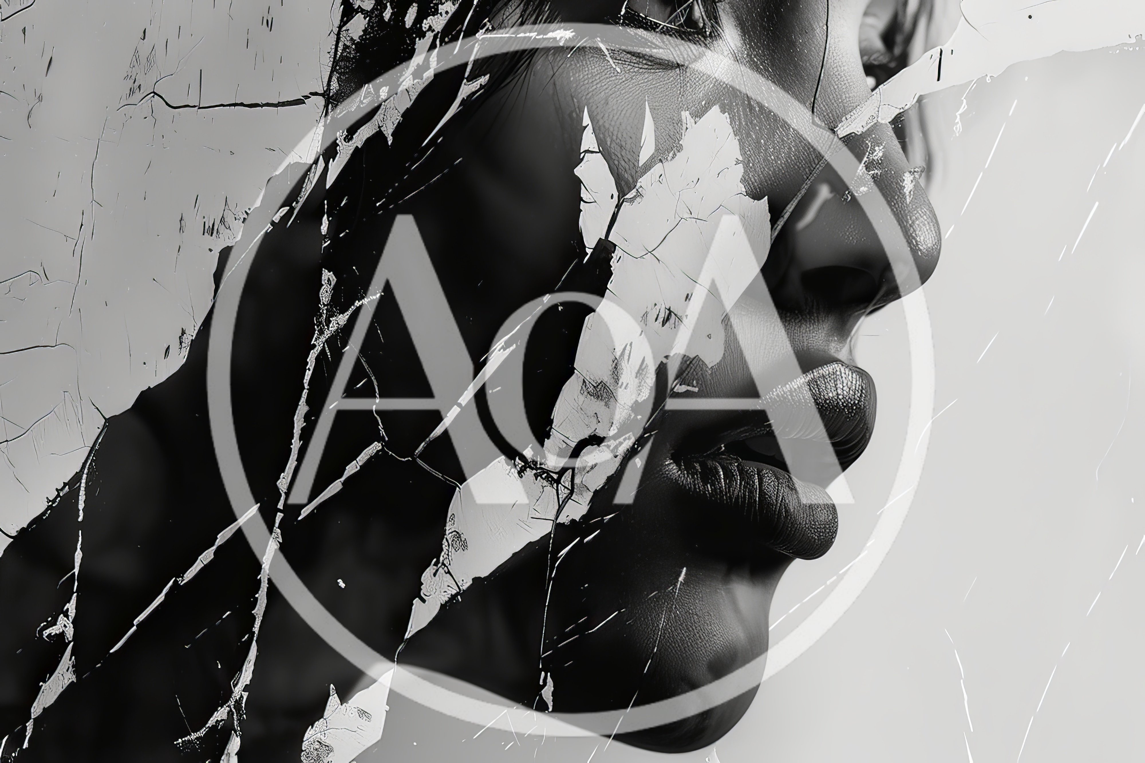 Abstract Artistic Portrait Of A Woman With Cracked Texture