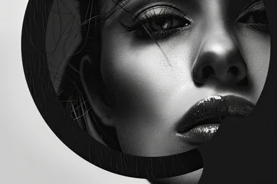 Close Up Portrait Of A Woman With Dramatic Makeup