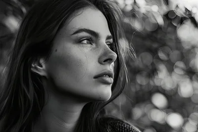 Portrait Of A Young Woman With Freckles