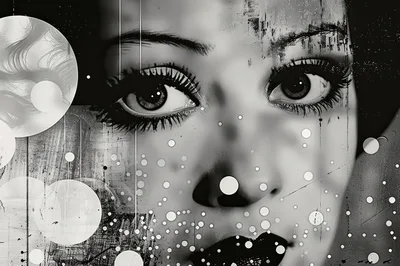 Abstract Artistic Portrait Of A Woman With Graphic Elements