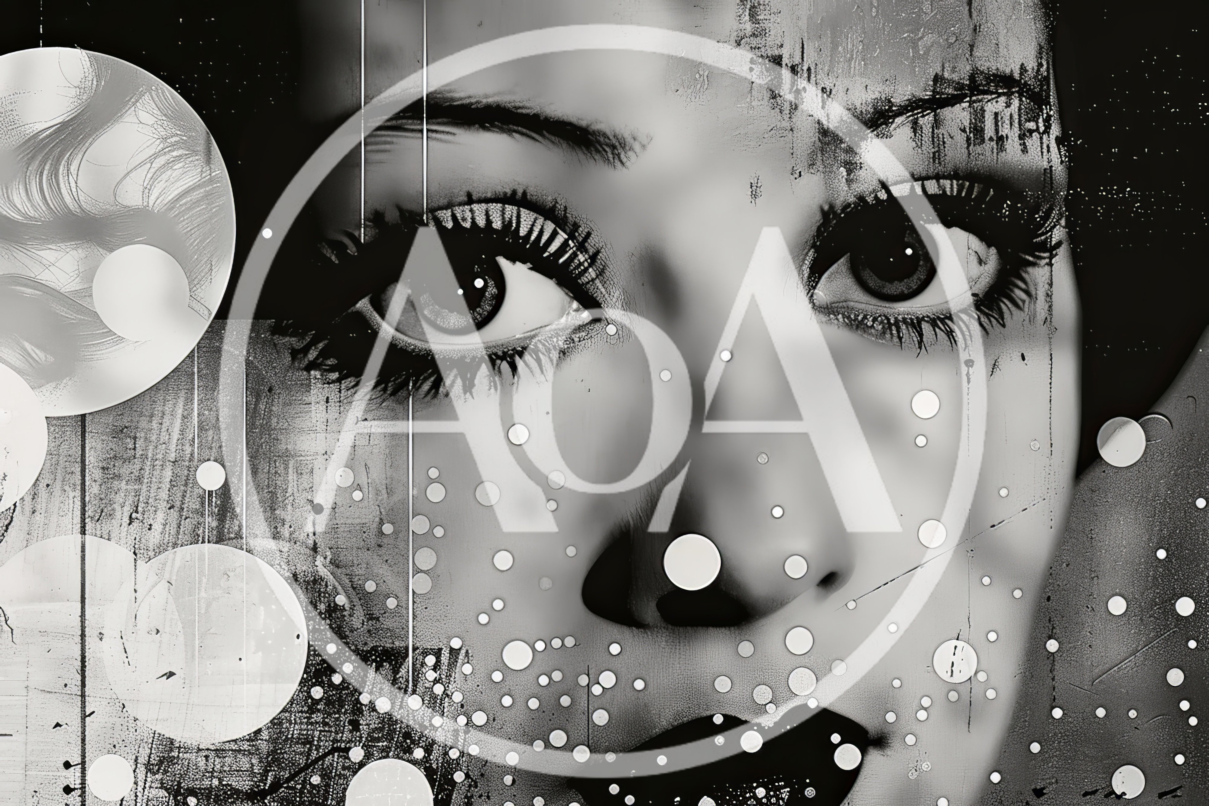 Abstract Artistic Portrait Of A Woman With Graphic Elements
