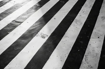 High Angle View Of Pedestrian Crosswalk Stripes