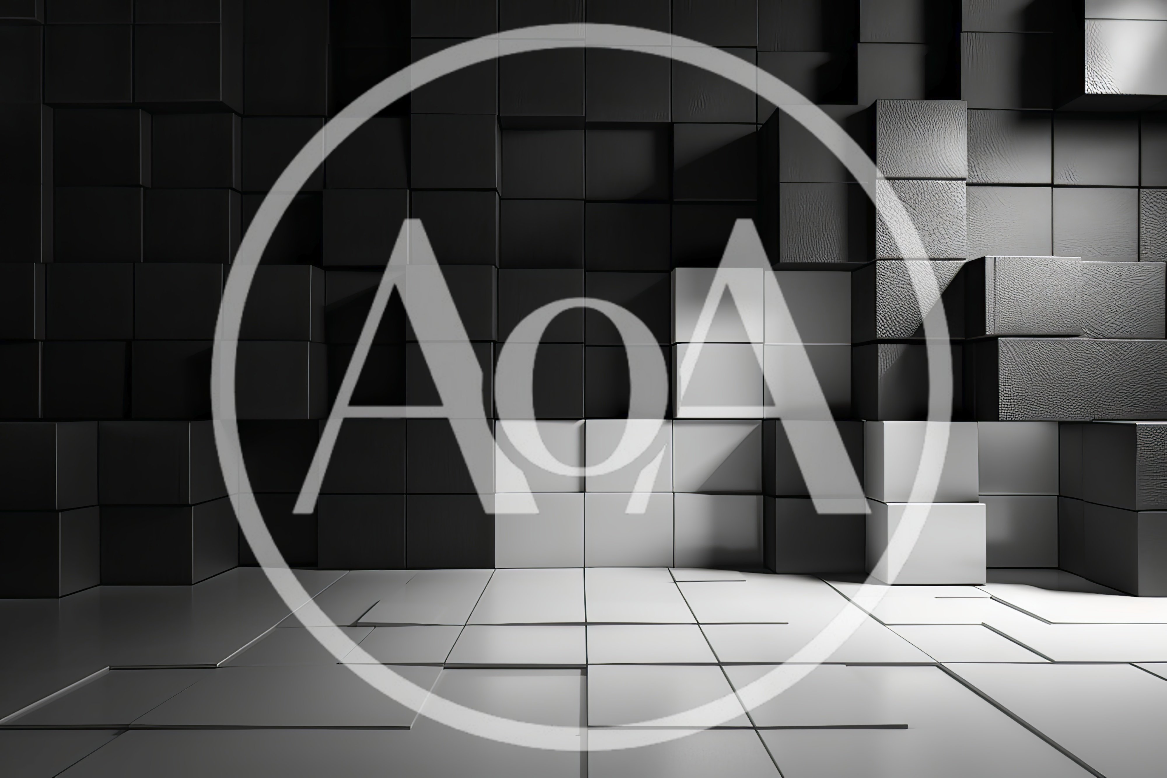 Abstract 3D Wall With Geometric Black And White Cubes