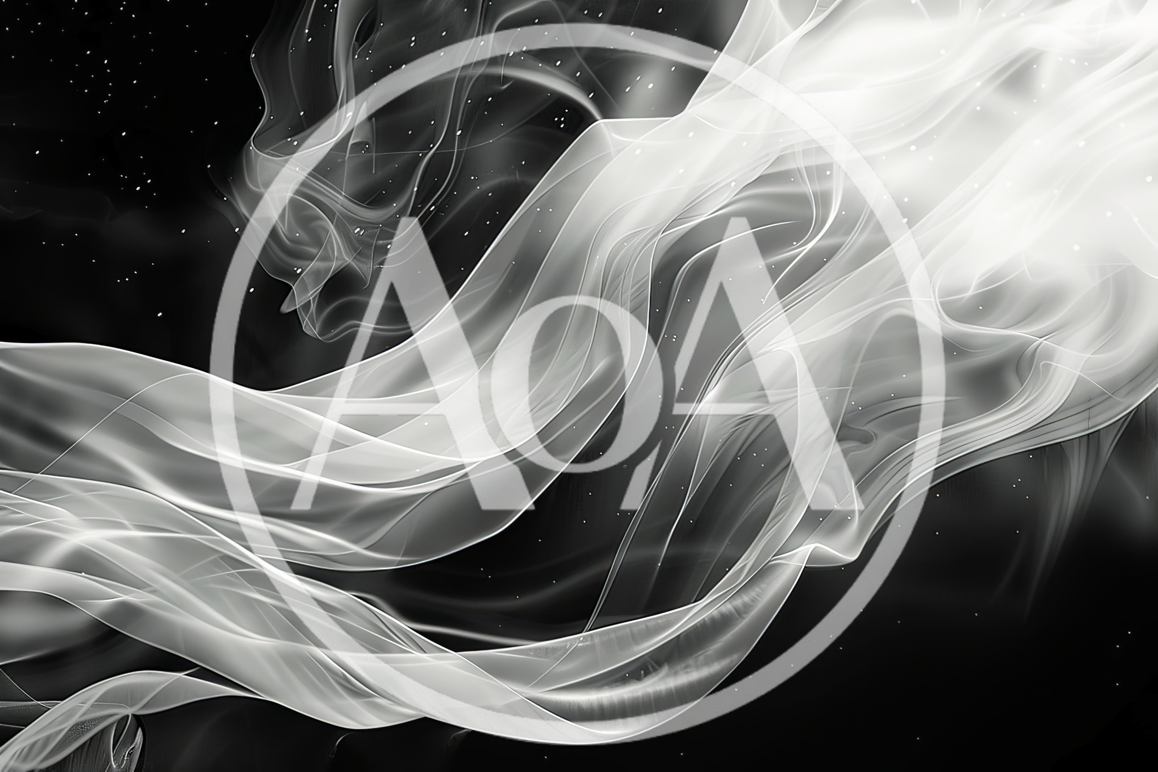 Abstract White Smoke Swirls On Black Background