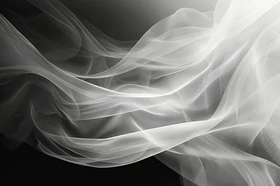 Abstract Flowing White Fabric Waves