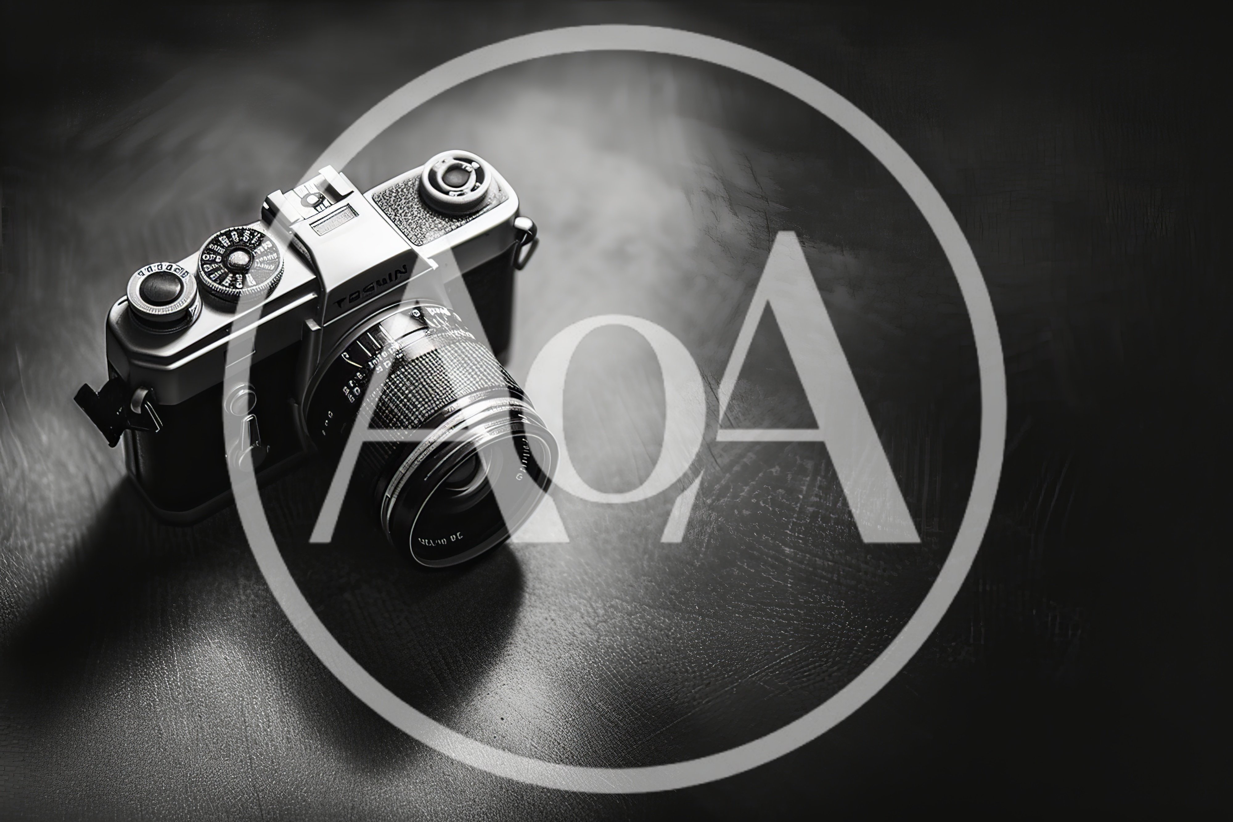 Vintage Film Camera Resting On A Dark Textured Surface