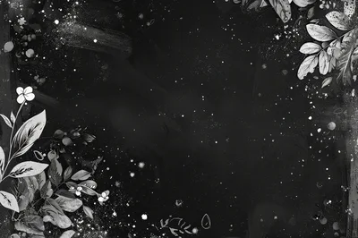 Black And White Floral Botanical Frame Background
