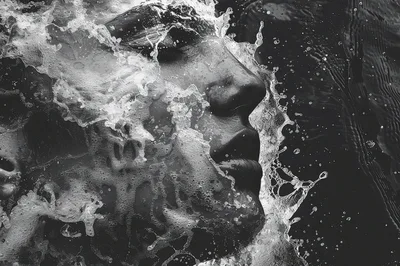 Close Up Of A Woman Submerged In Water