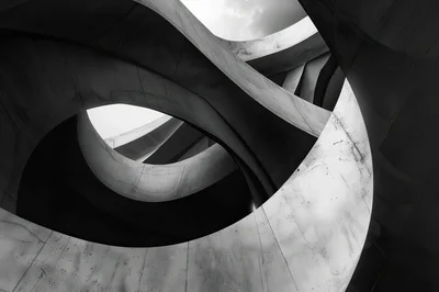 Abstract Architectural Curves Of Modern Concrete Structure